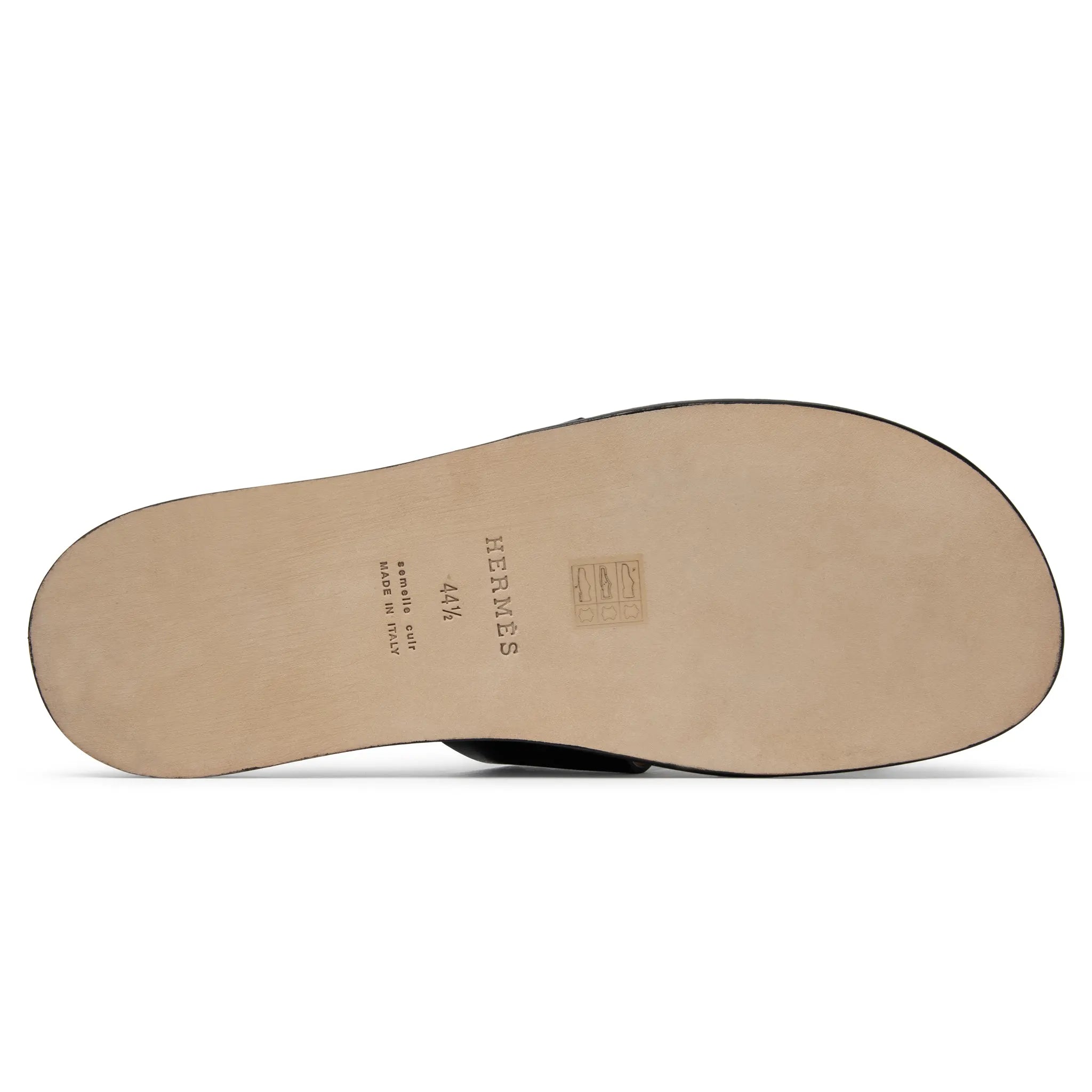 Sole View of Preloved - Hermes Paris Izmir Black Sandal H041141ZH01395