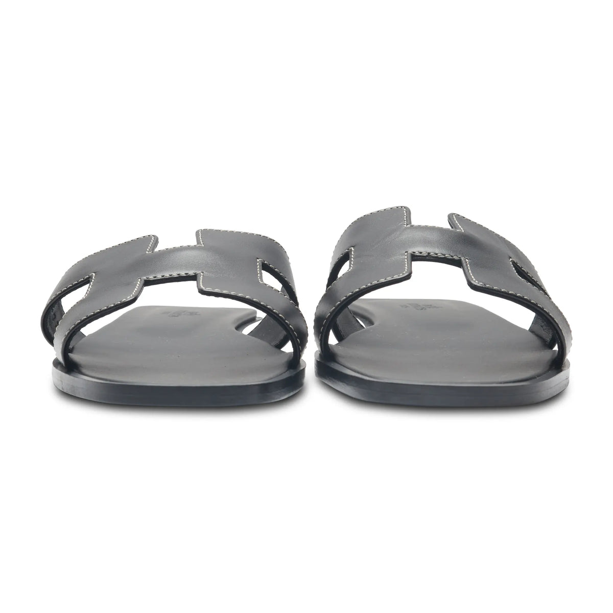 Hermes Paris Oran Black Sandal (Minor Dents) | H021056Z 01340