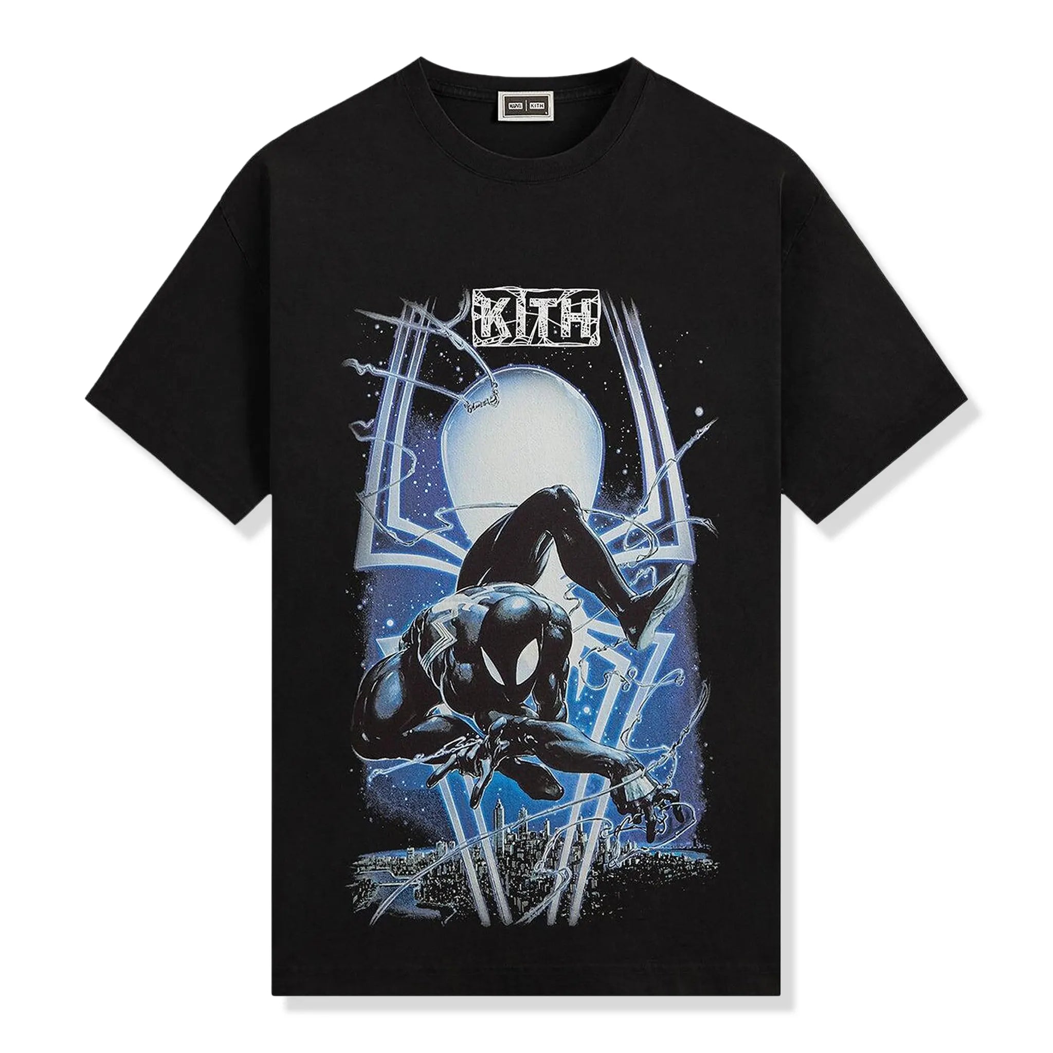 Front View of Preloved - Kith x Marvel Symbiote Spiderman Vintage Black T-Shirt