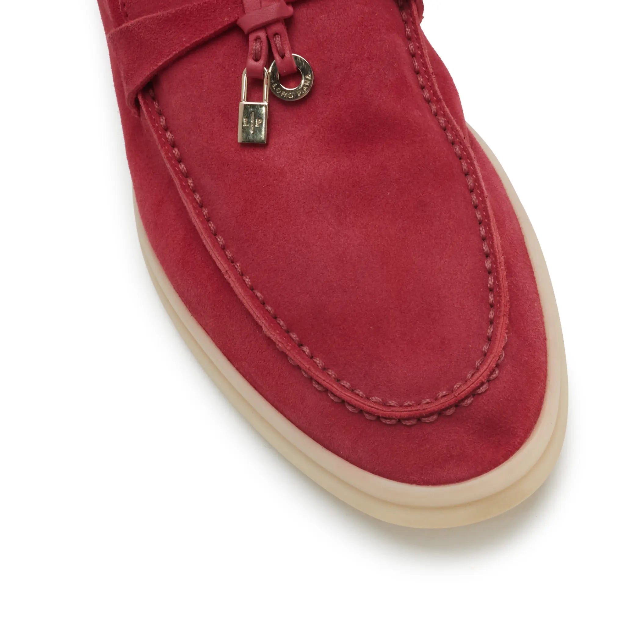 Upper View of Preloved - Loro Piana Summer Charms Suede Red Fairy Loafers
