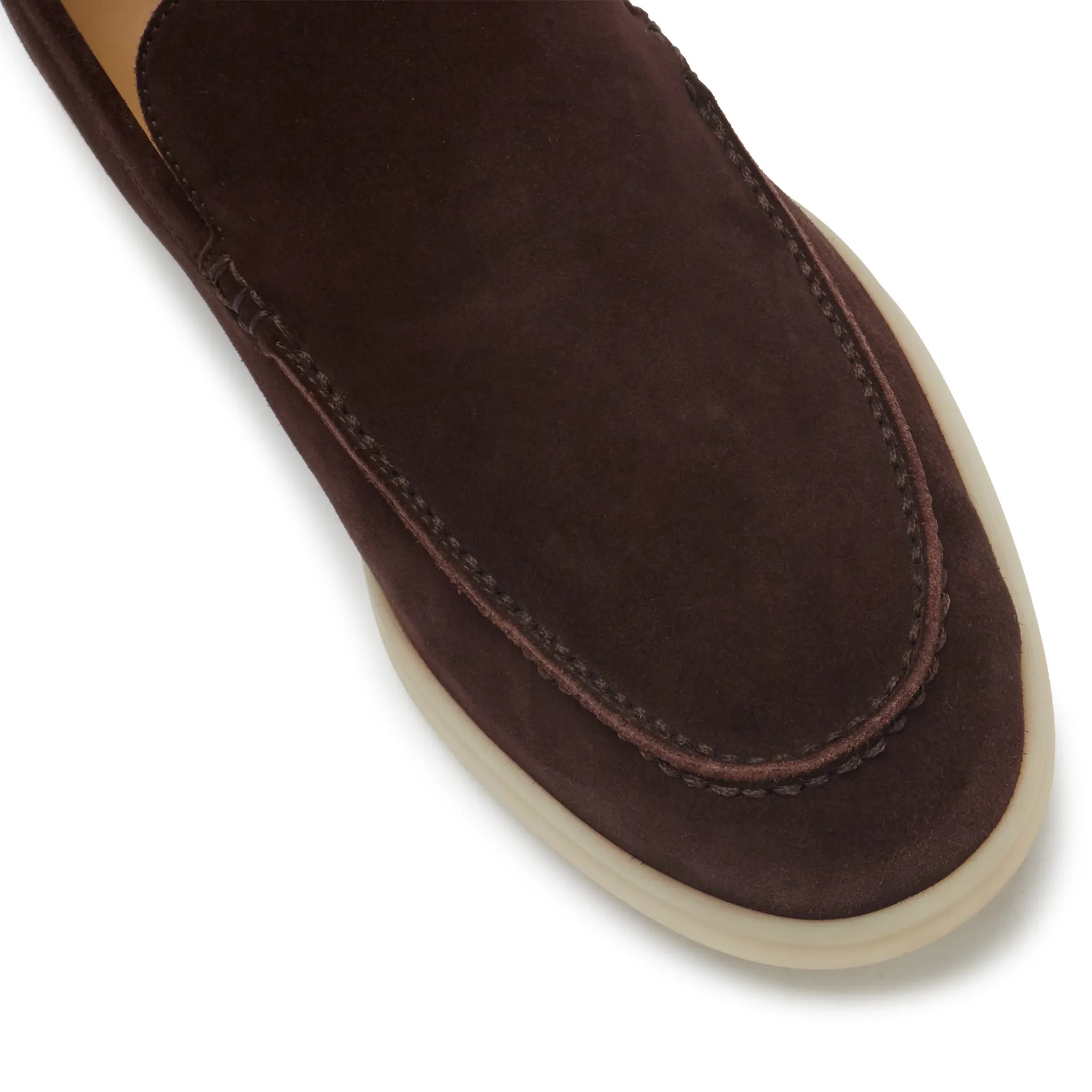 Detailed View of Preloved - Loro Piana Summer Walk Suede Chocolate Loafers