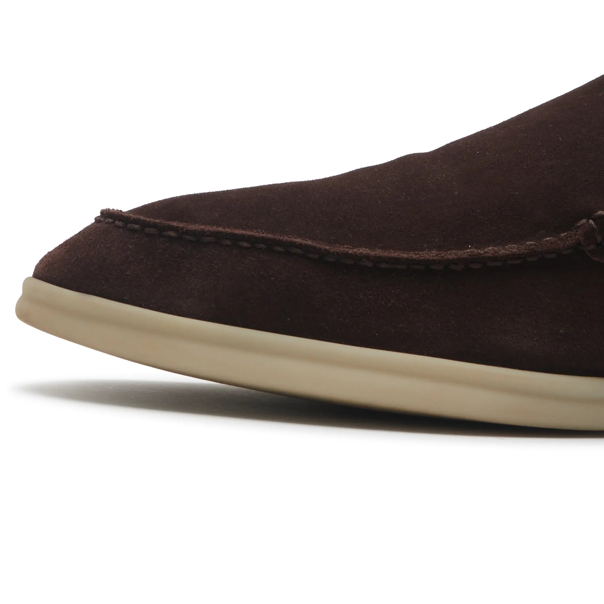 Detailed View of Preloved - Loro Piana Summer Walk Suede Chocolate Loafers Fae8124_h026