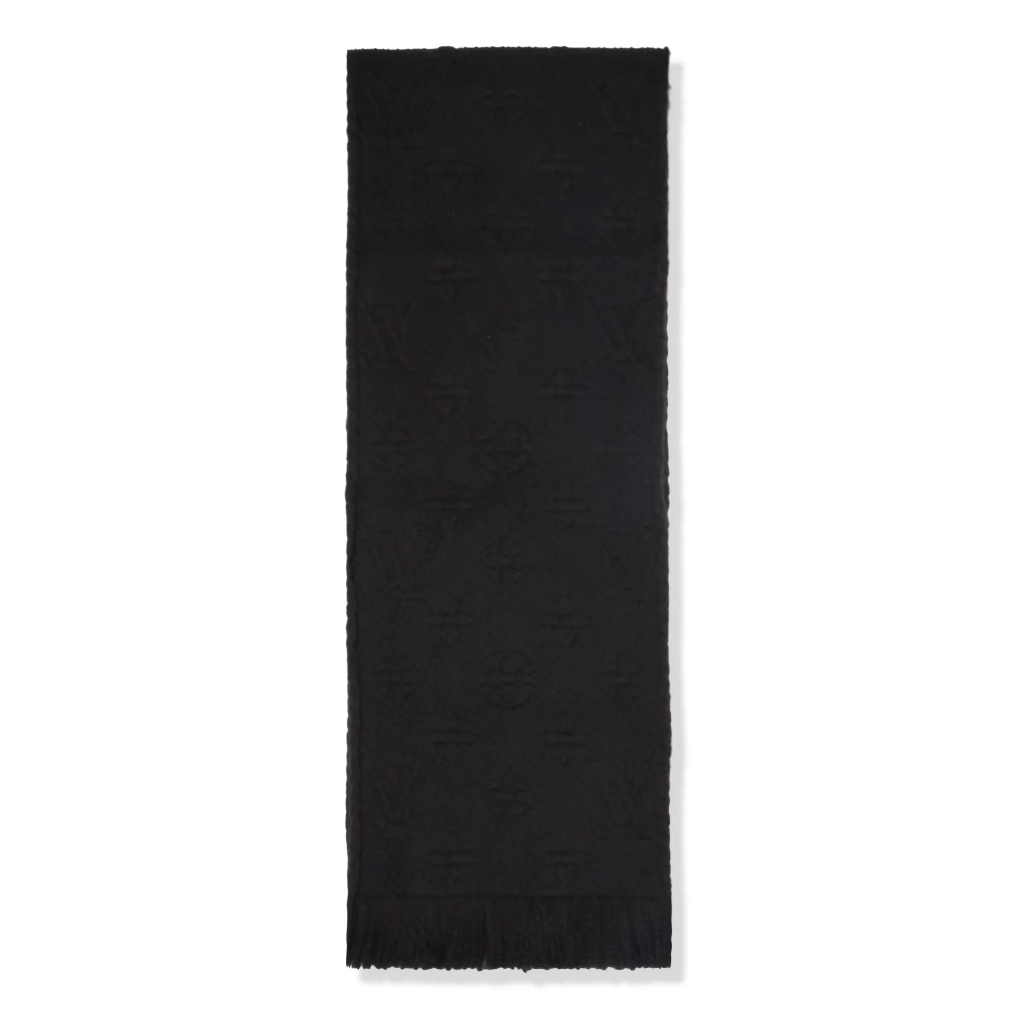 Back View of Preloved - Louis Vuitton Logomania Wool Black Scarf