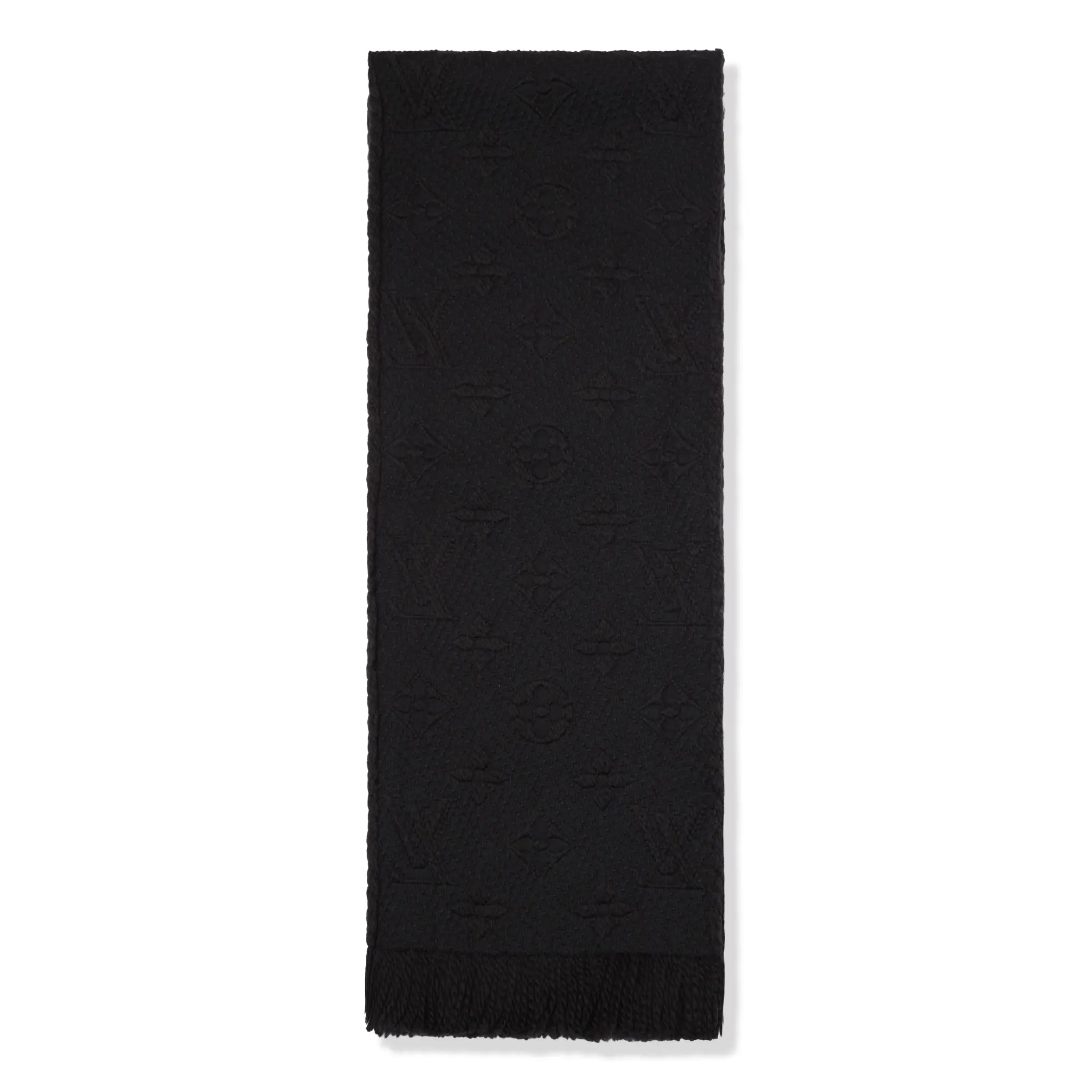 Back View of Preloved - Louis Vuitton Logomania Wool Black Scarf M72431