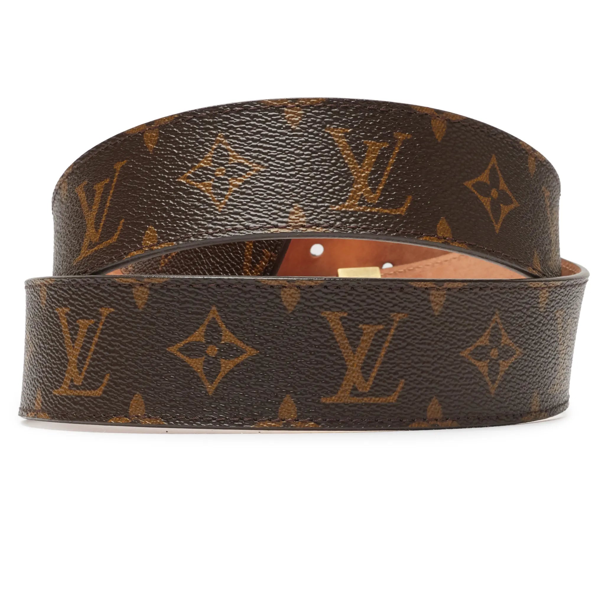 Preloved - Louis Vuitton LV Initiales Monogram 40mm Brown Belt | M9608 Preloved - Louis Vuitton LV Initiales Monogram 40mm Brown Belt | M9608