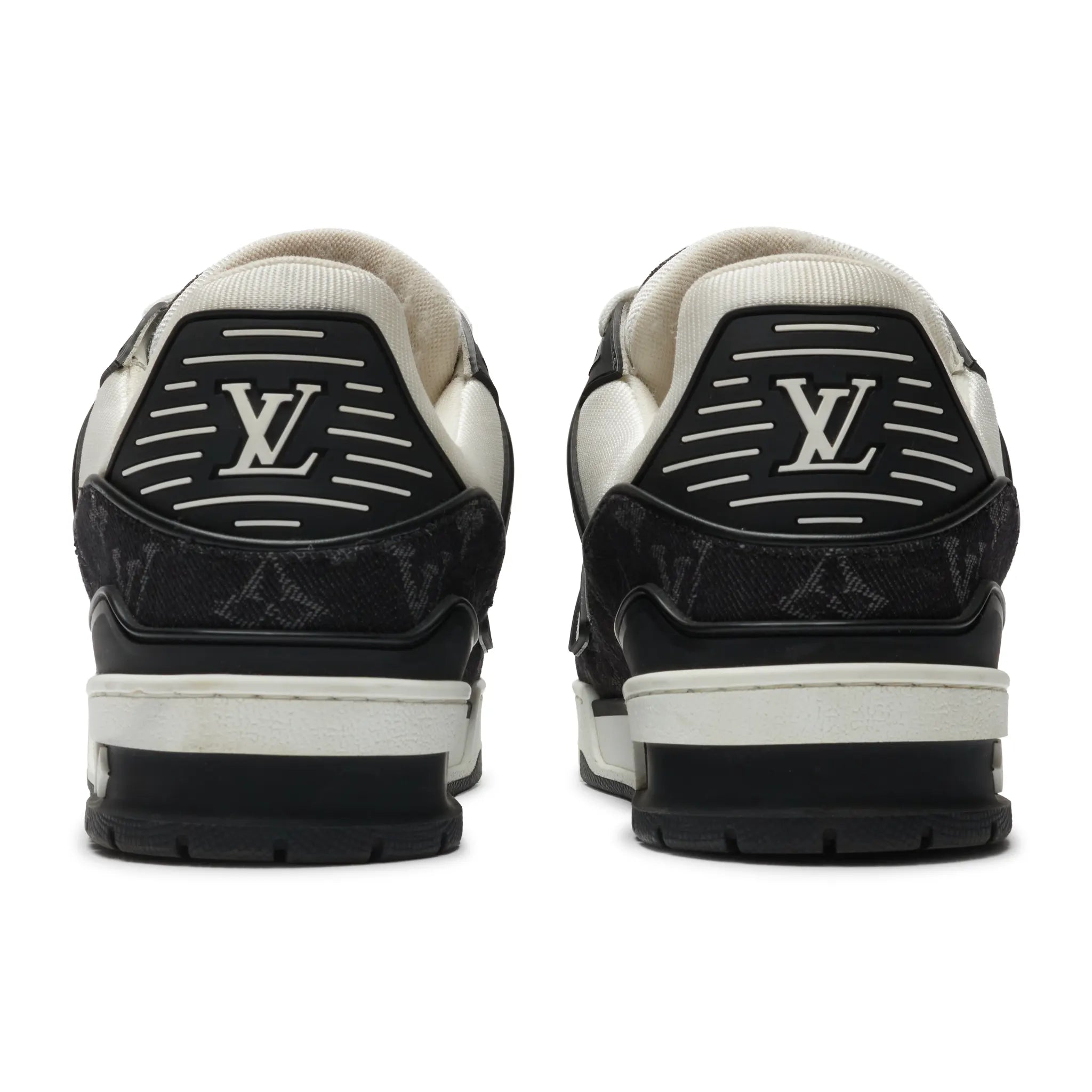 Back View of Preloved - Louis Vuitton LV Monogram Black Denim Sneaker 1A9JGB