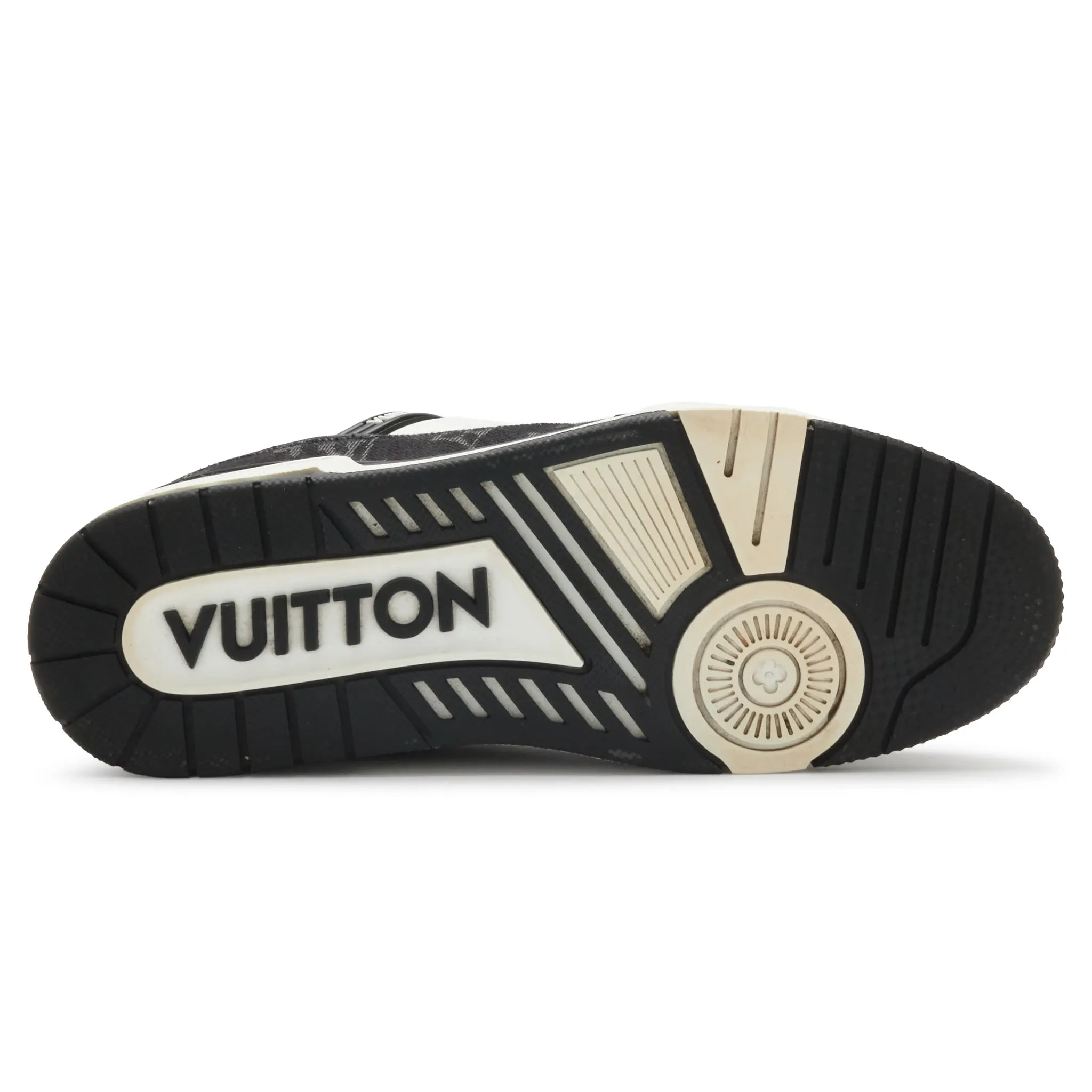 Sole View of Preloved - Louis Vuitton LV Monogram Black Denim Sneaker