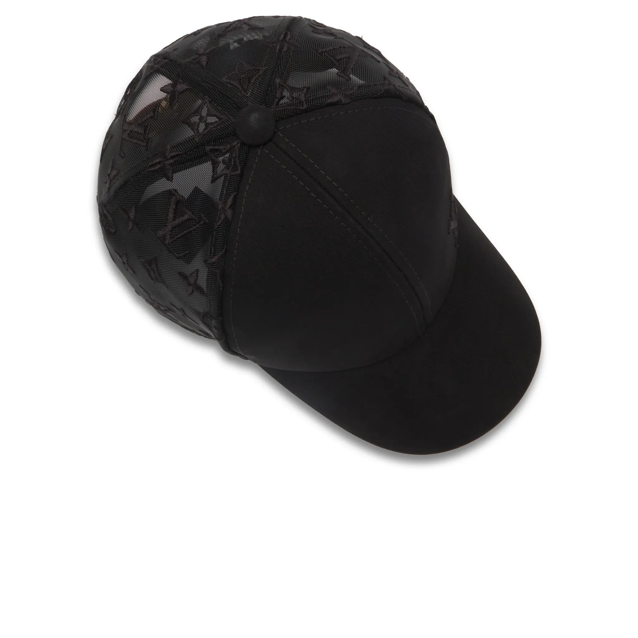 Upper View of Preloved - Louis Vuitton LV Monogram Mesh Black Baseball Cap M77114