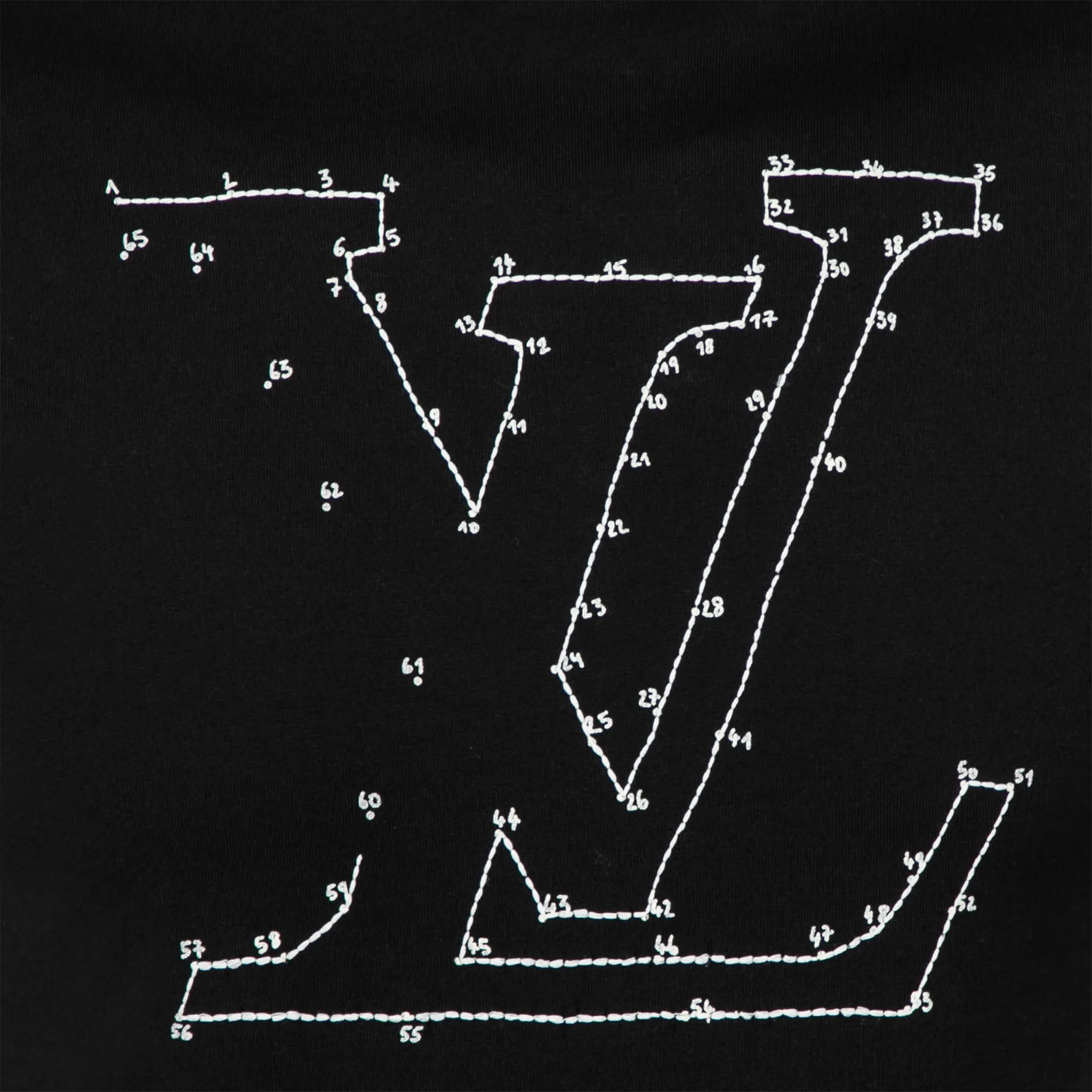 Detailed View of Preloved - Louis Vuitton LV Stitch Logo Black T-Shirt