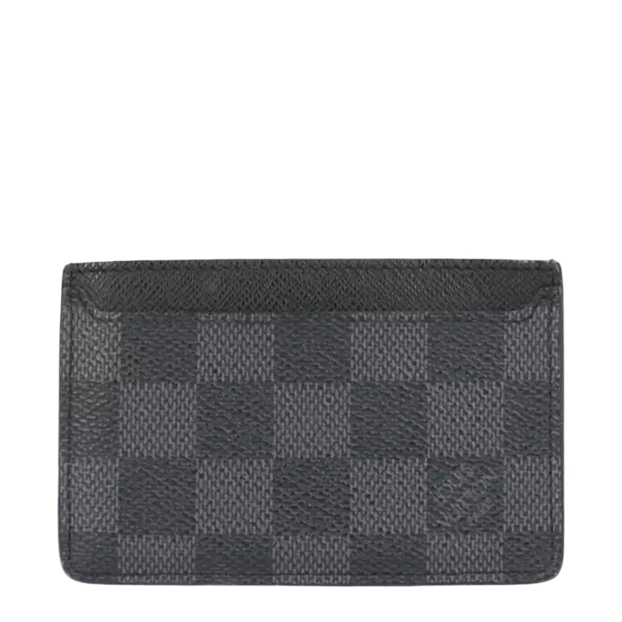 Front View of Preloved - Louis Vuitton Neo Porte Cartes Black Grey Card Holder