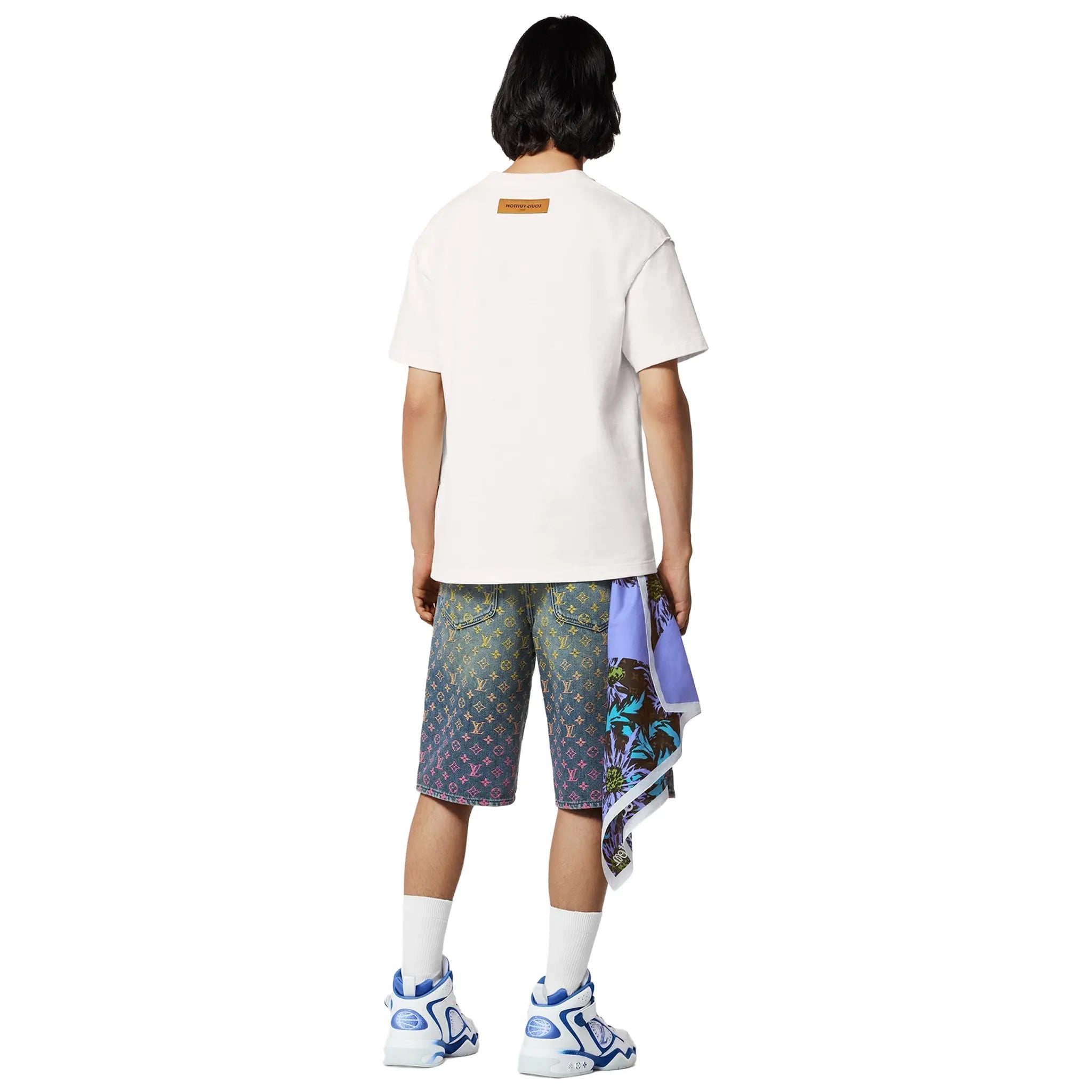 Back View of Preloved - Louis Vuitton Rainbow Printed Milky White T-Shirt 1AB4UM