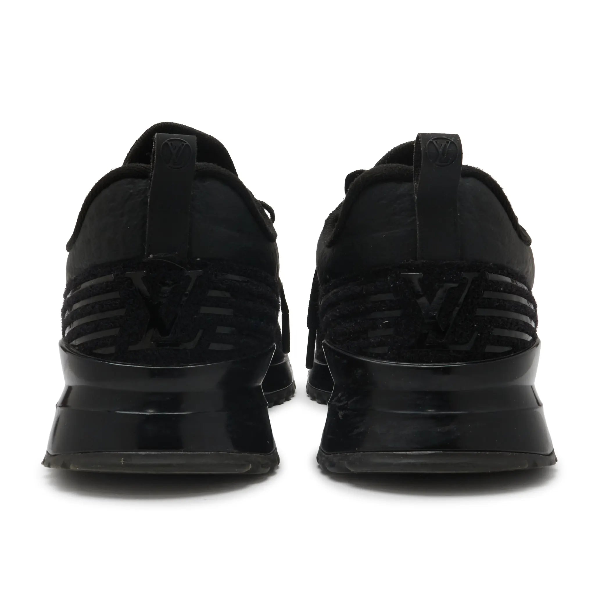 Back View of Preloved - Louis Vuitton V.N.R Low Black Knit Sneaker 1A5SBX