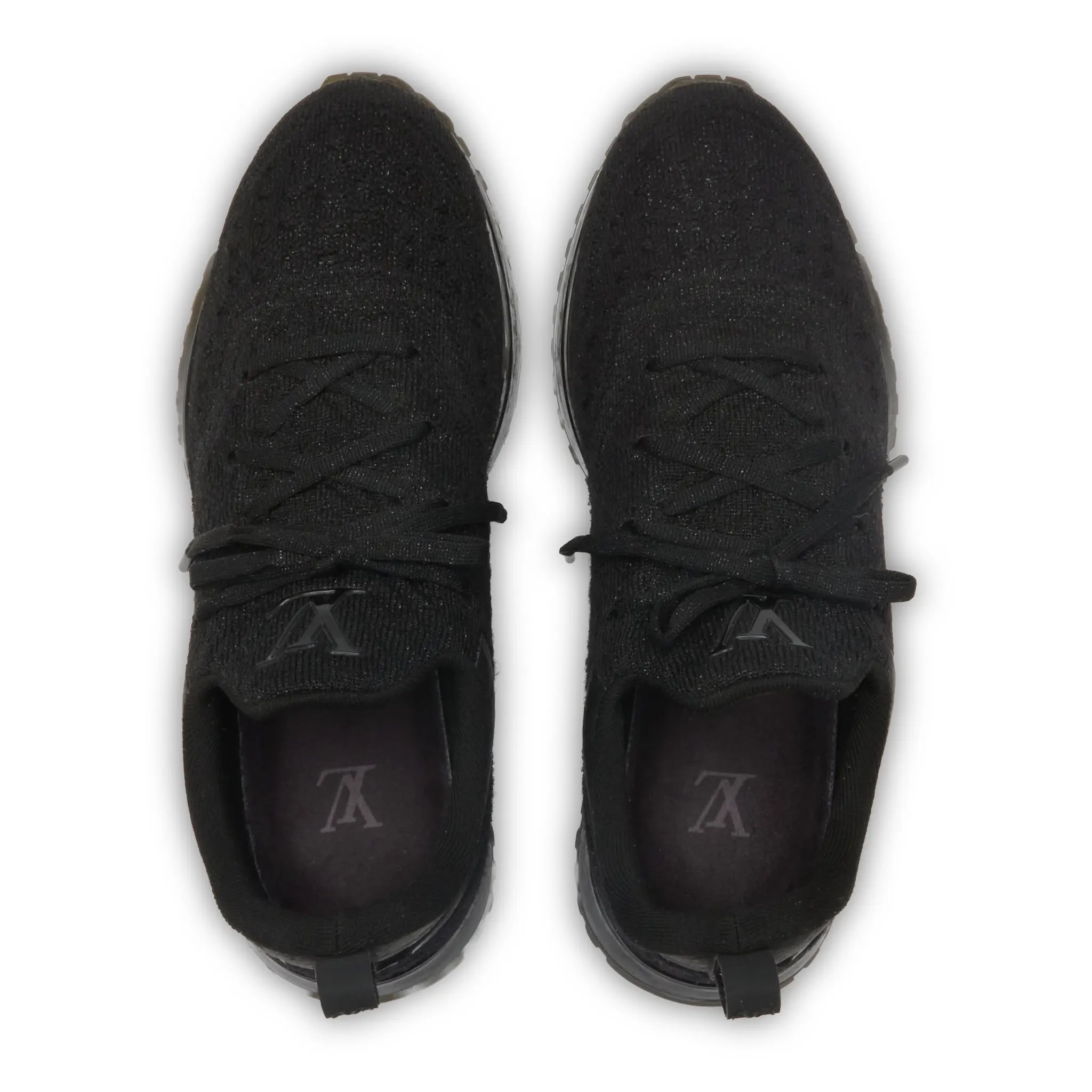 Upper View of Preloved - Louis Vuitton V.N.R Low Black Knit Sneaker 1A5SBX