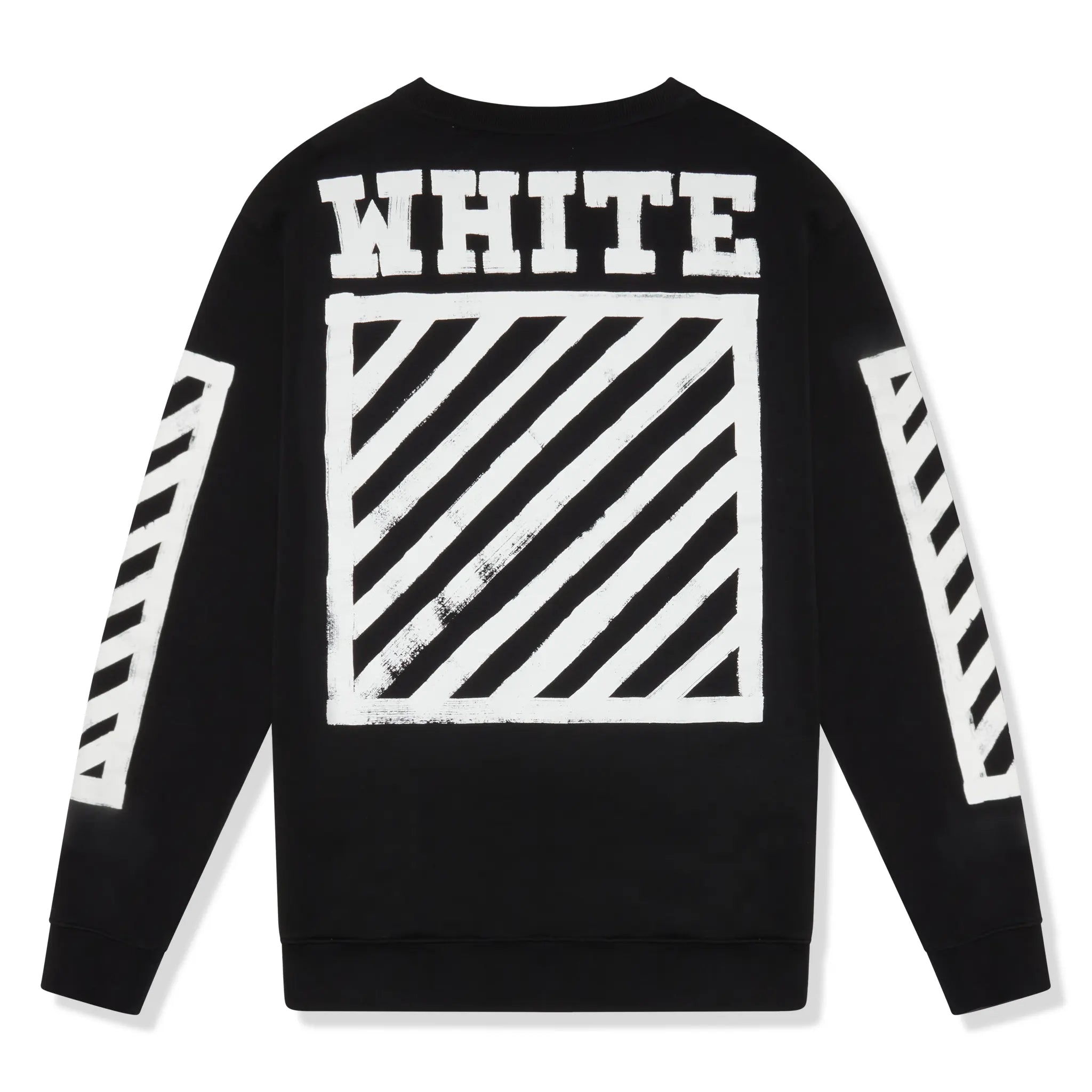 Back View of Preloved - Off-White Brushed Diagonal Black Sweatshirt