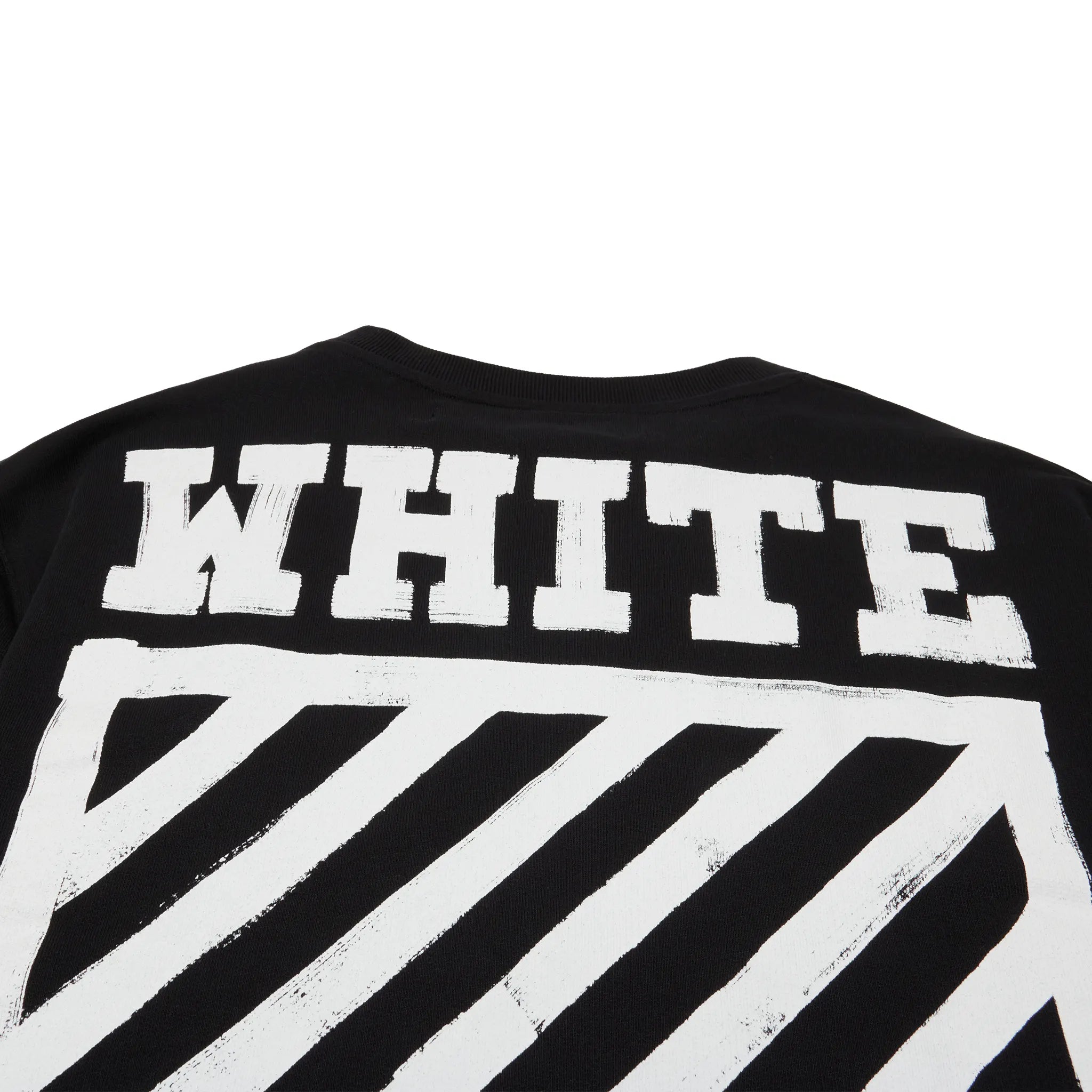 Back View of Preloved - Off-White Brushed Diagonal Black Sweatshirt