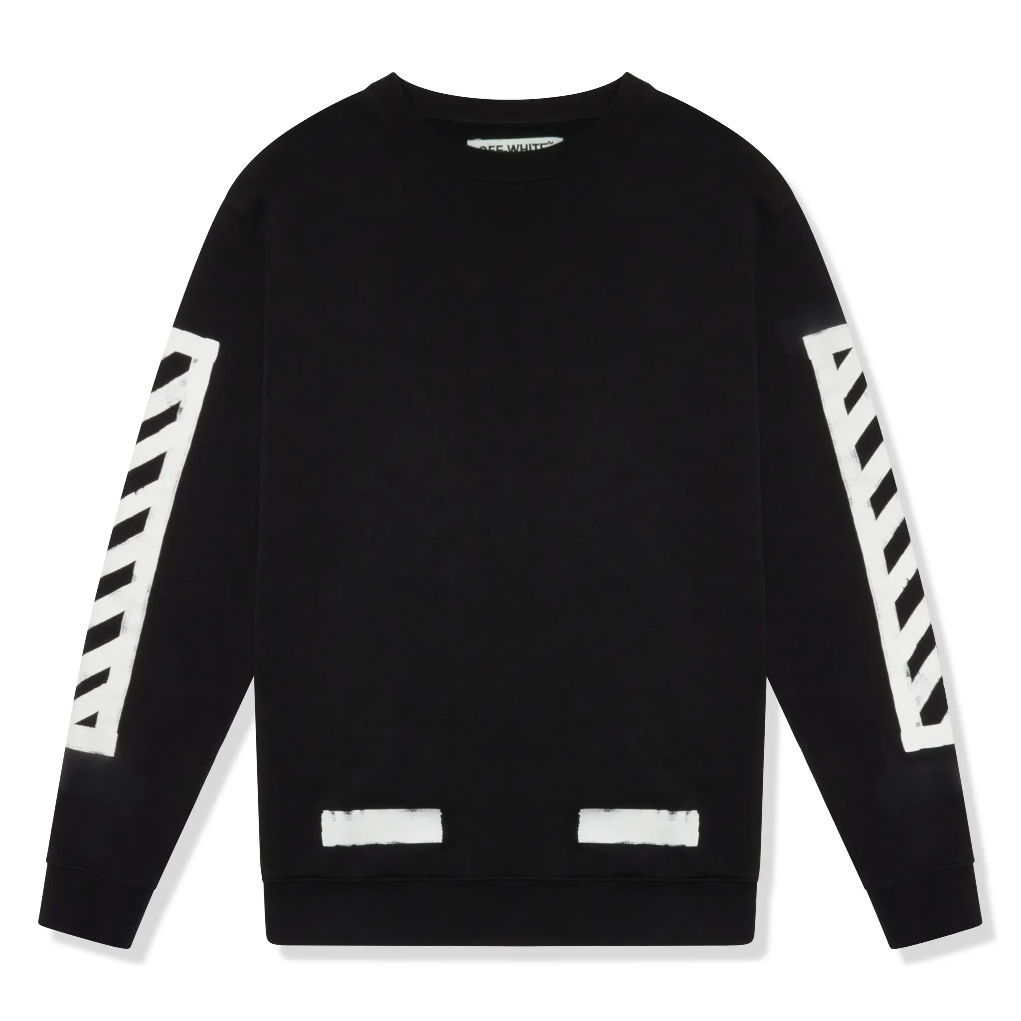 Front View of Preloved - Off-White Brushed Diagonal Black Sweatshirt