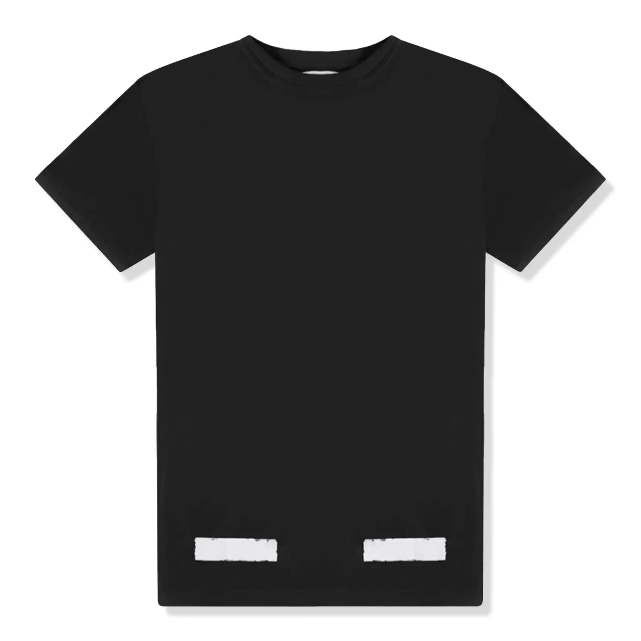 Front View of Preloved - Off-White Brushed Diagonal Black T-Shirt