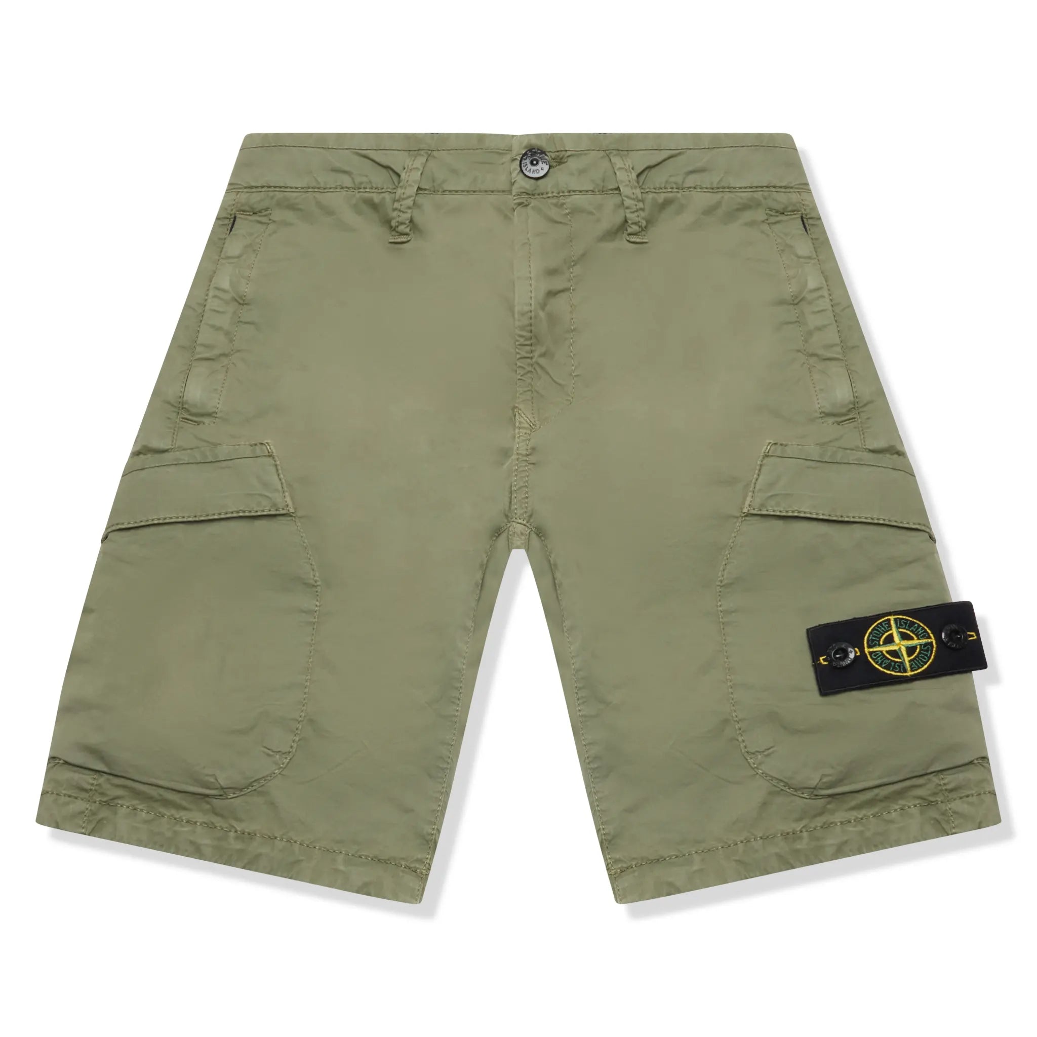Front View of Preloved - Stone Island Junior Bermuda Green Shorts