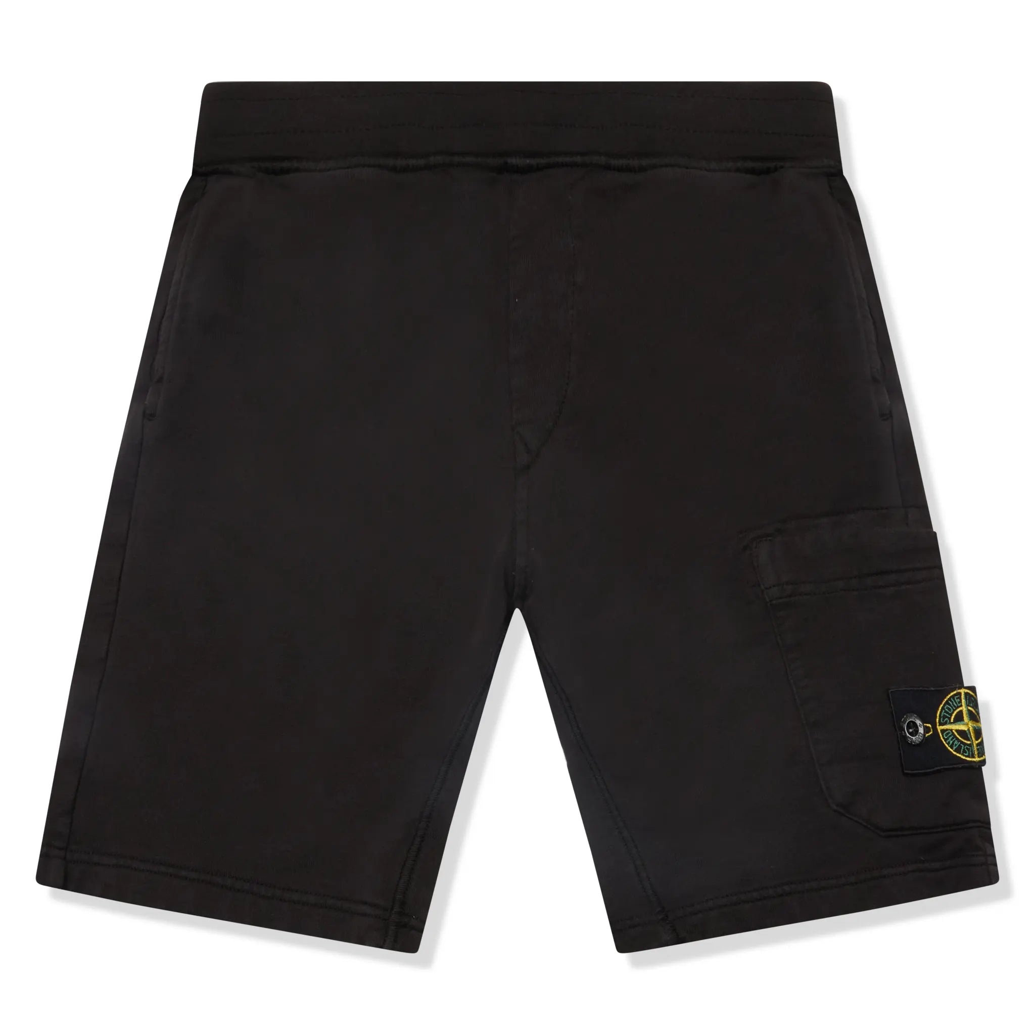 Front View of Preloved - Stone Island Junior Cotton Black Shorts