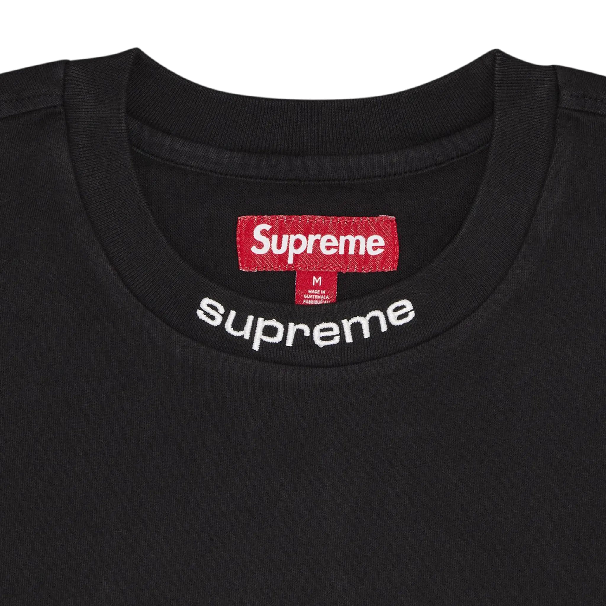 Preloved - Supreme Embroidered Collar L/S Black Top |