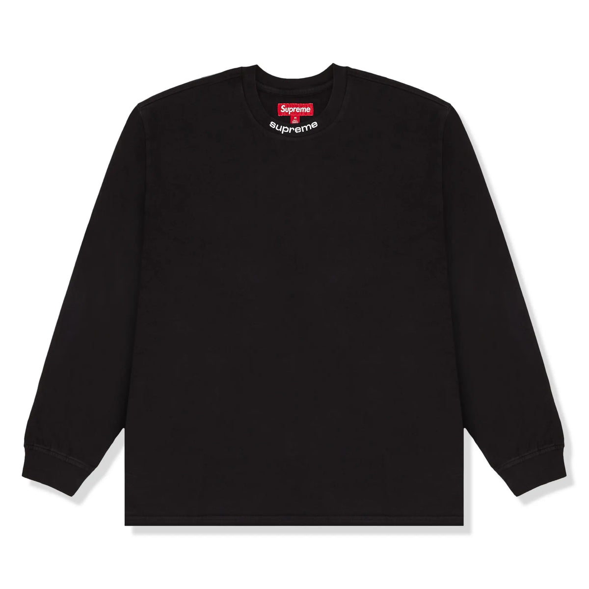Preloved - Supreme Embroidered Collar L/S Black Top |
