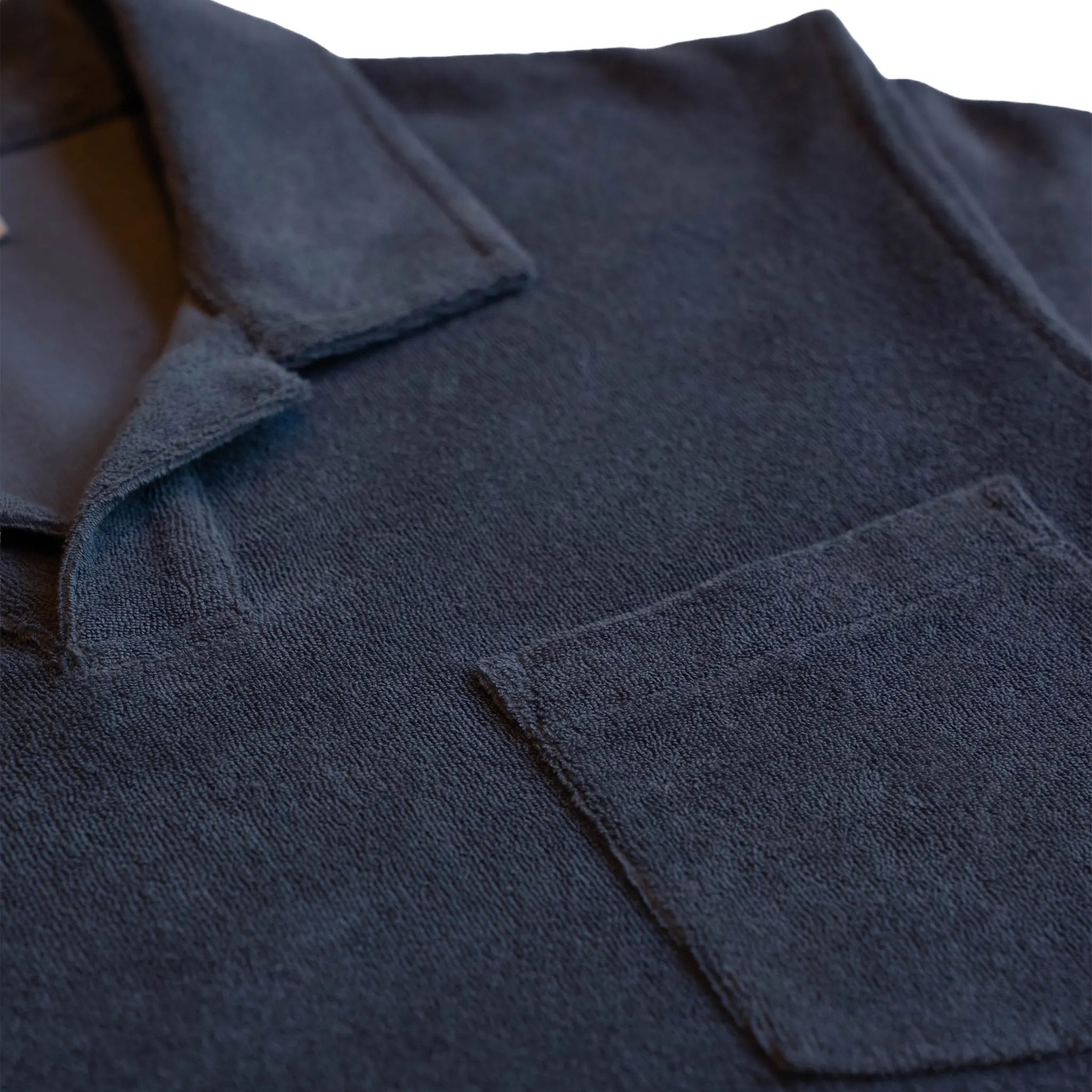 Detailed View of  Premio Collective Terry Towelling Deep Blue Polo Shirt