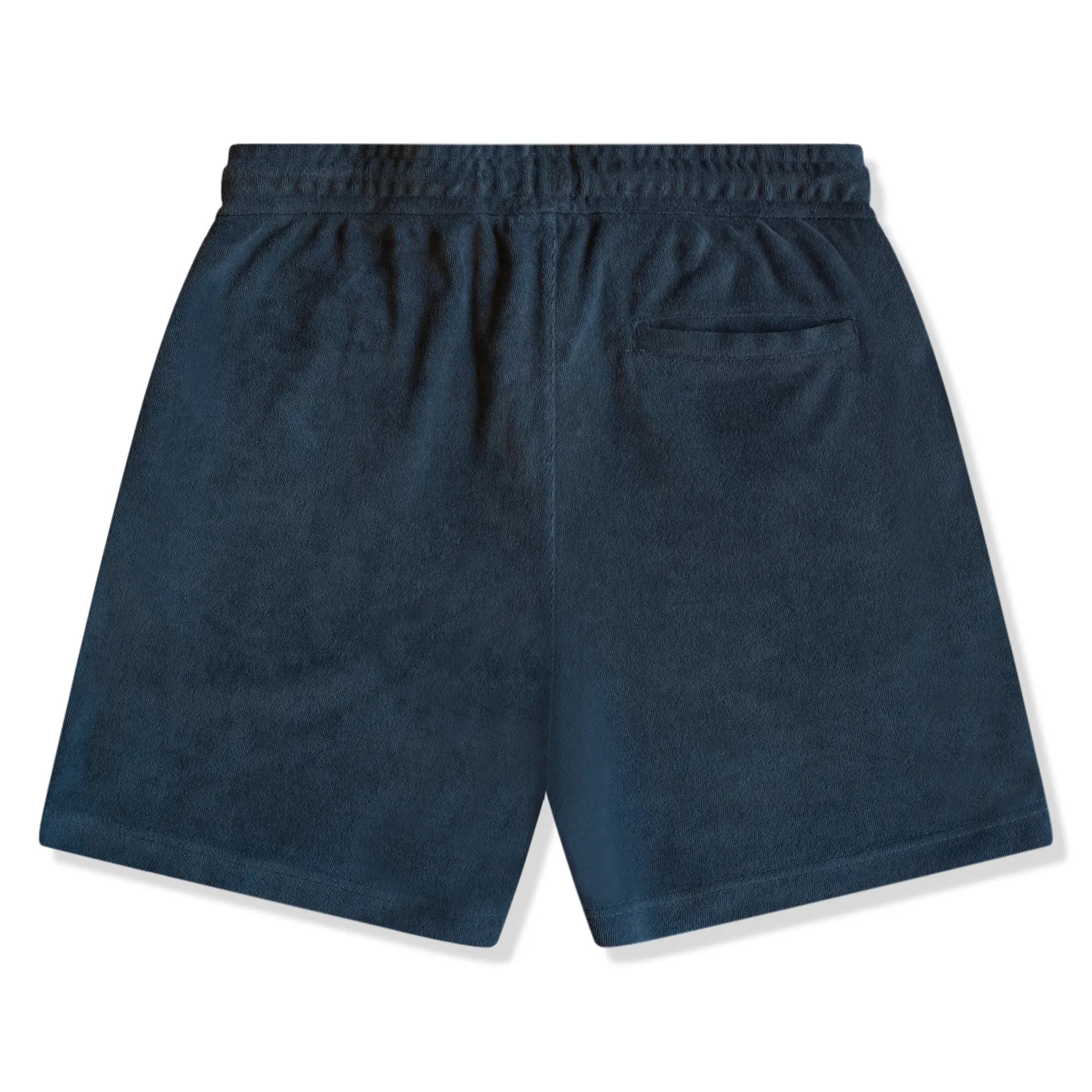 Back View of Premio Collective Terry Towelling Deep Blue Shorts