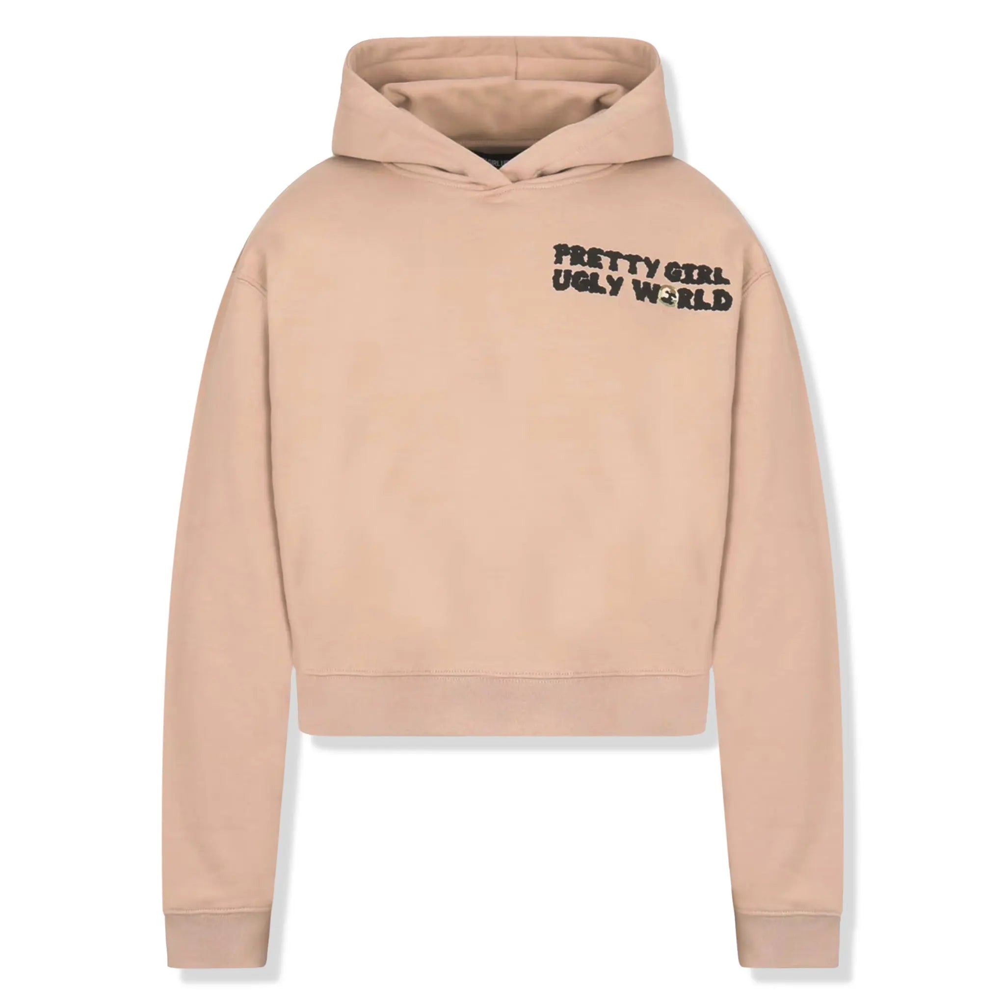 Front View of Pretty Boy Ugly World Cropped Mushroom Hoodie 42804350