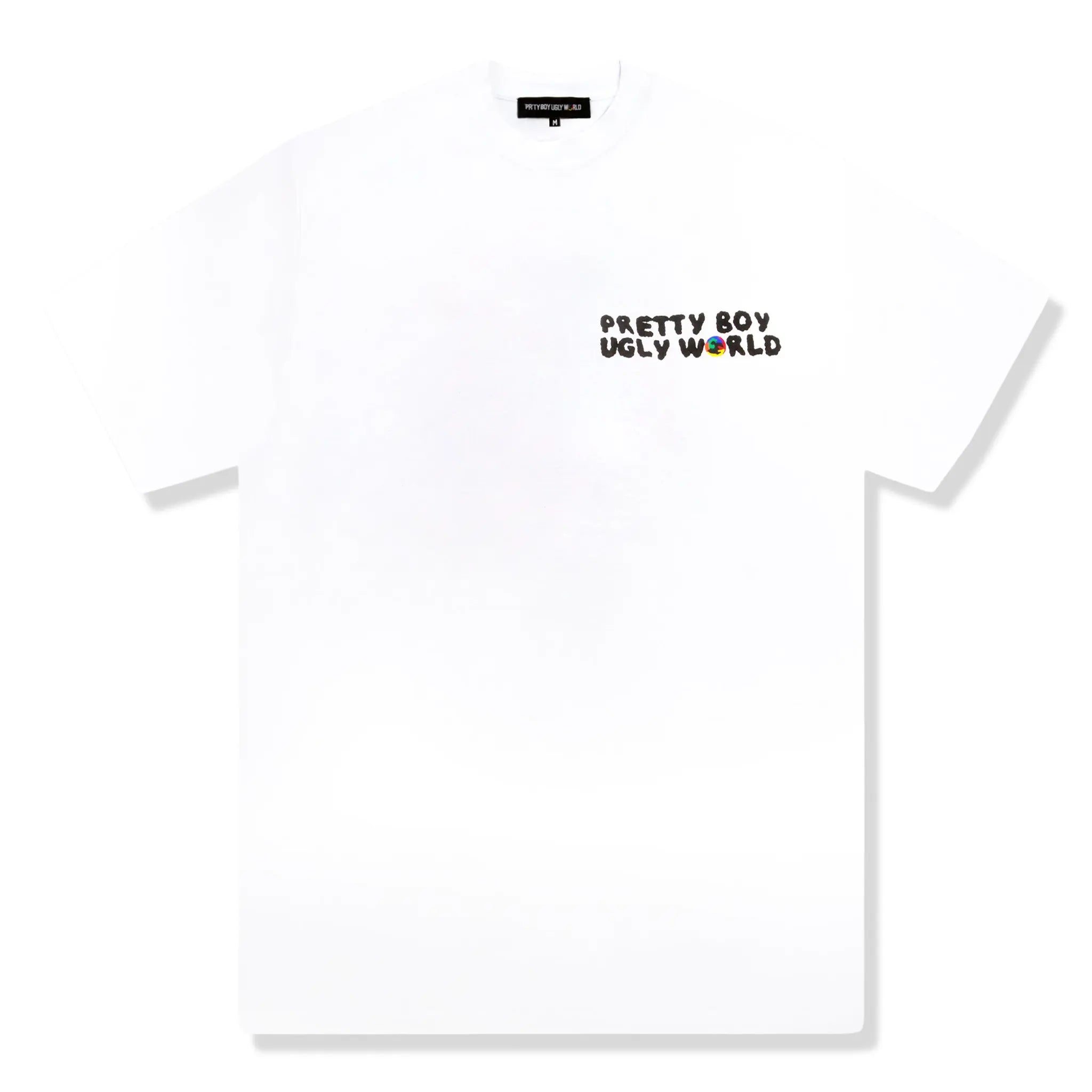 Front View of Pretty Boy Ugly World White T-Shirt 59017101390