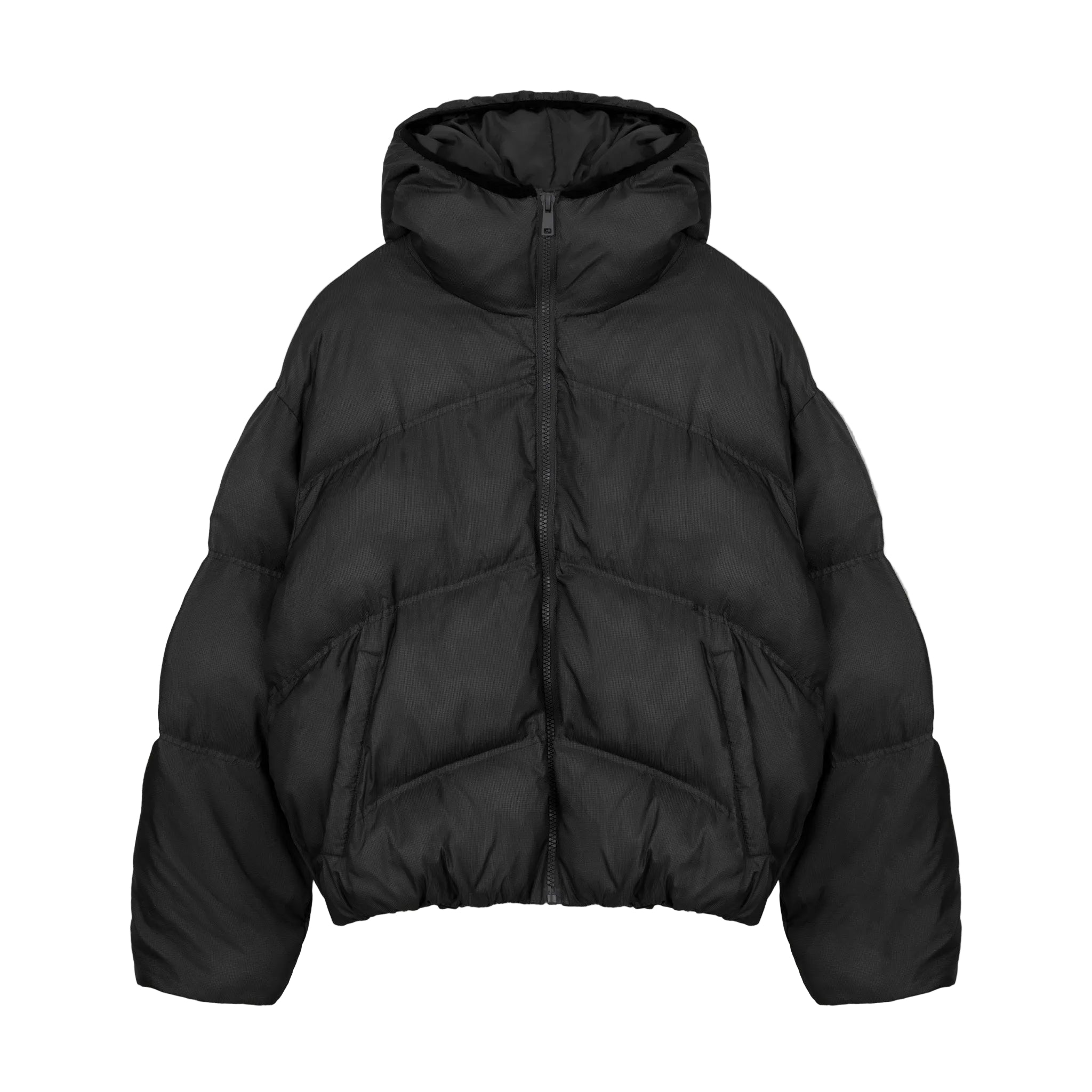 Front view of Destructive Insulated Black Puffer Jacket