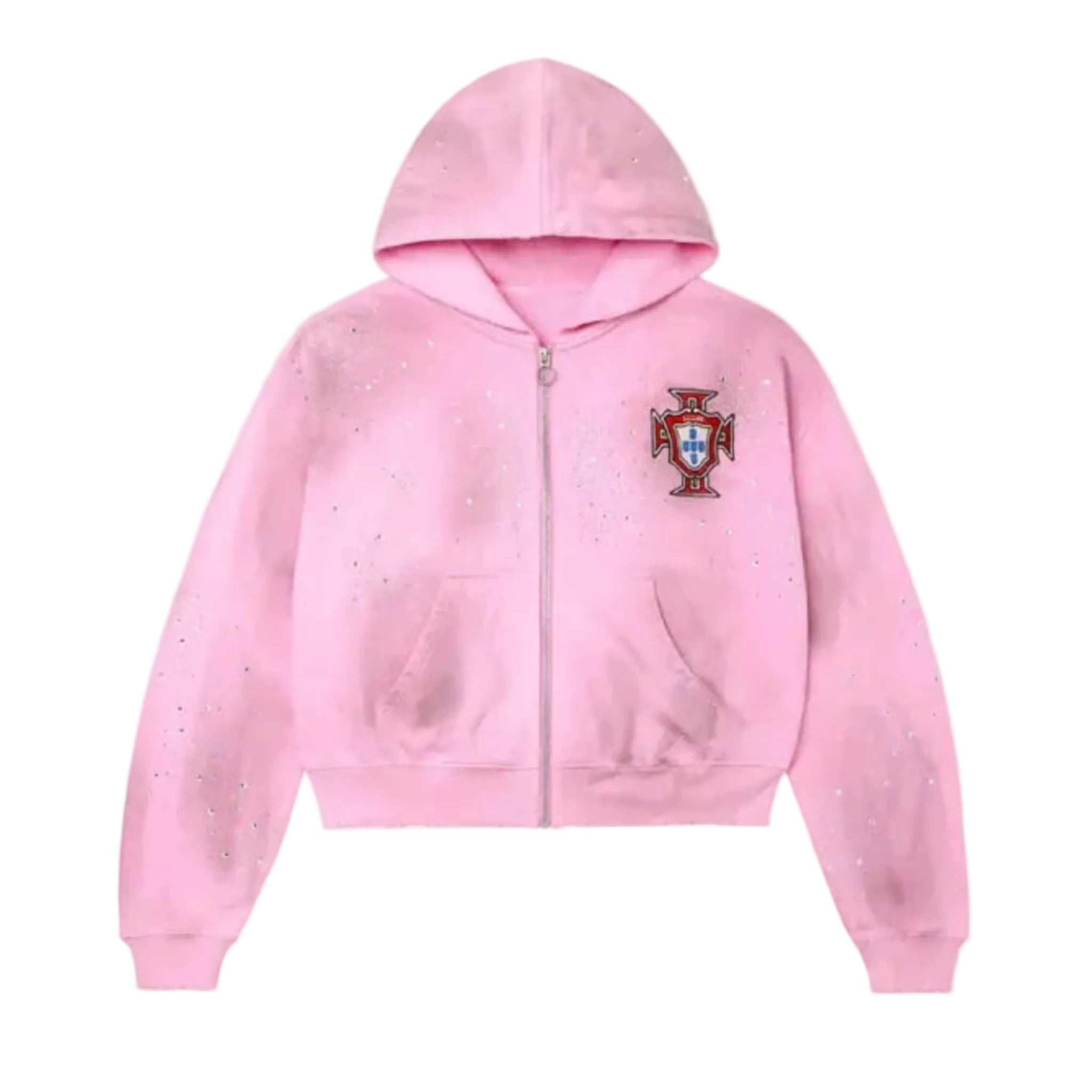 Front View of Vale Forever Valley Dreams Pink Venus Zip-Up Hoodie