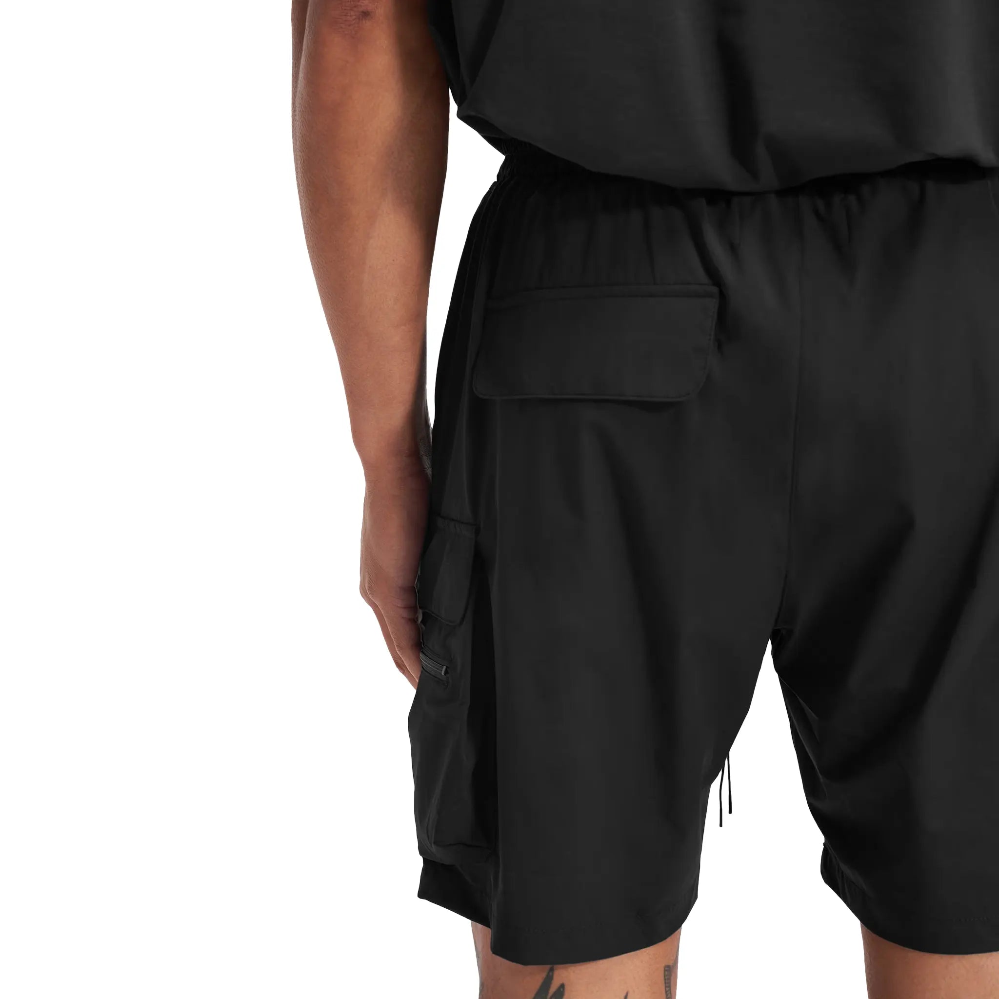Back Detail view of Represent 247 Black Shorts M09048-01