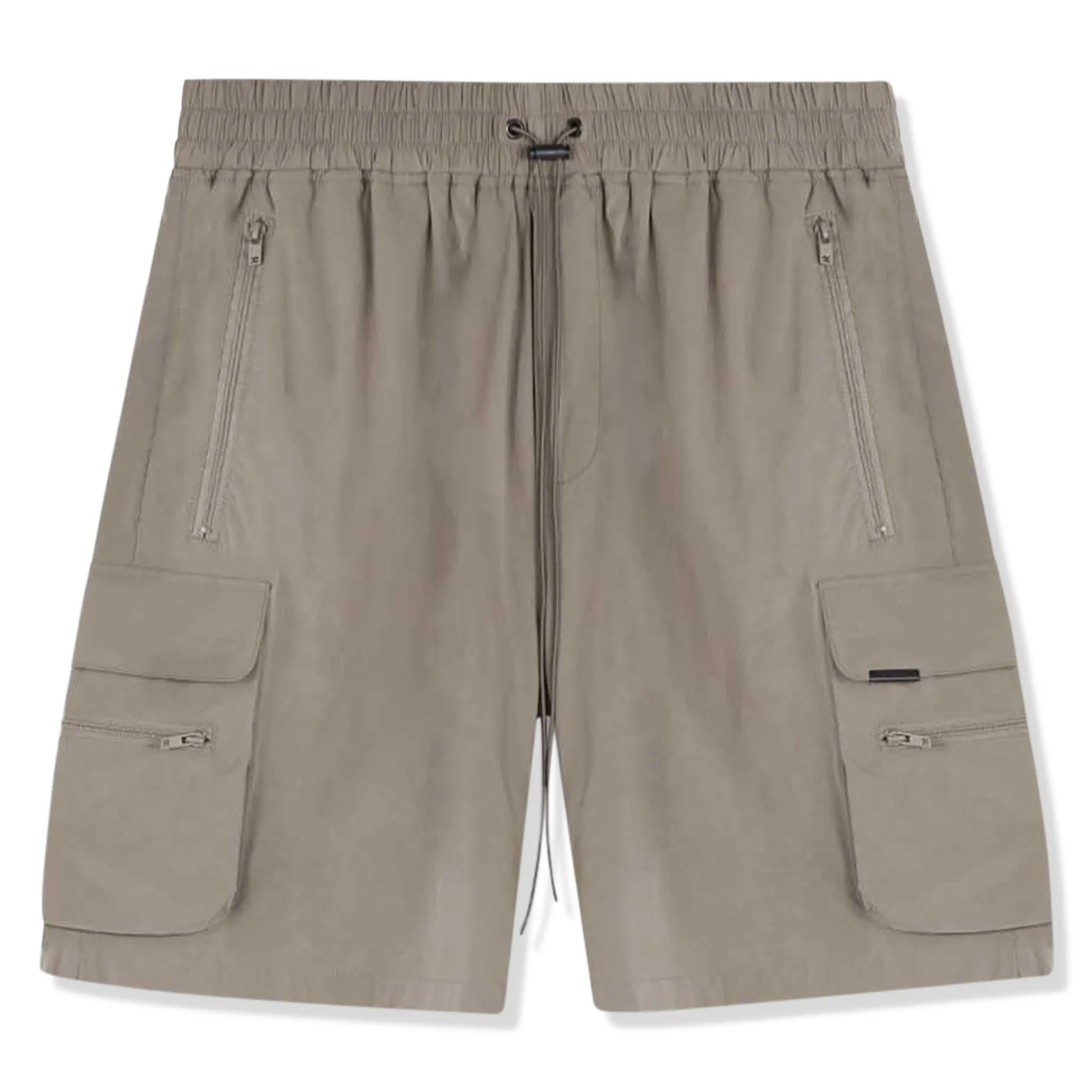 Front view of Represent 247 Taupe Shorts M09048-38