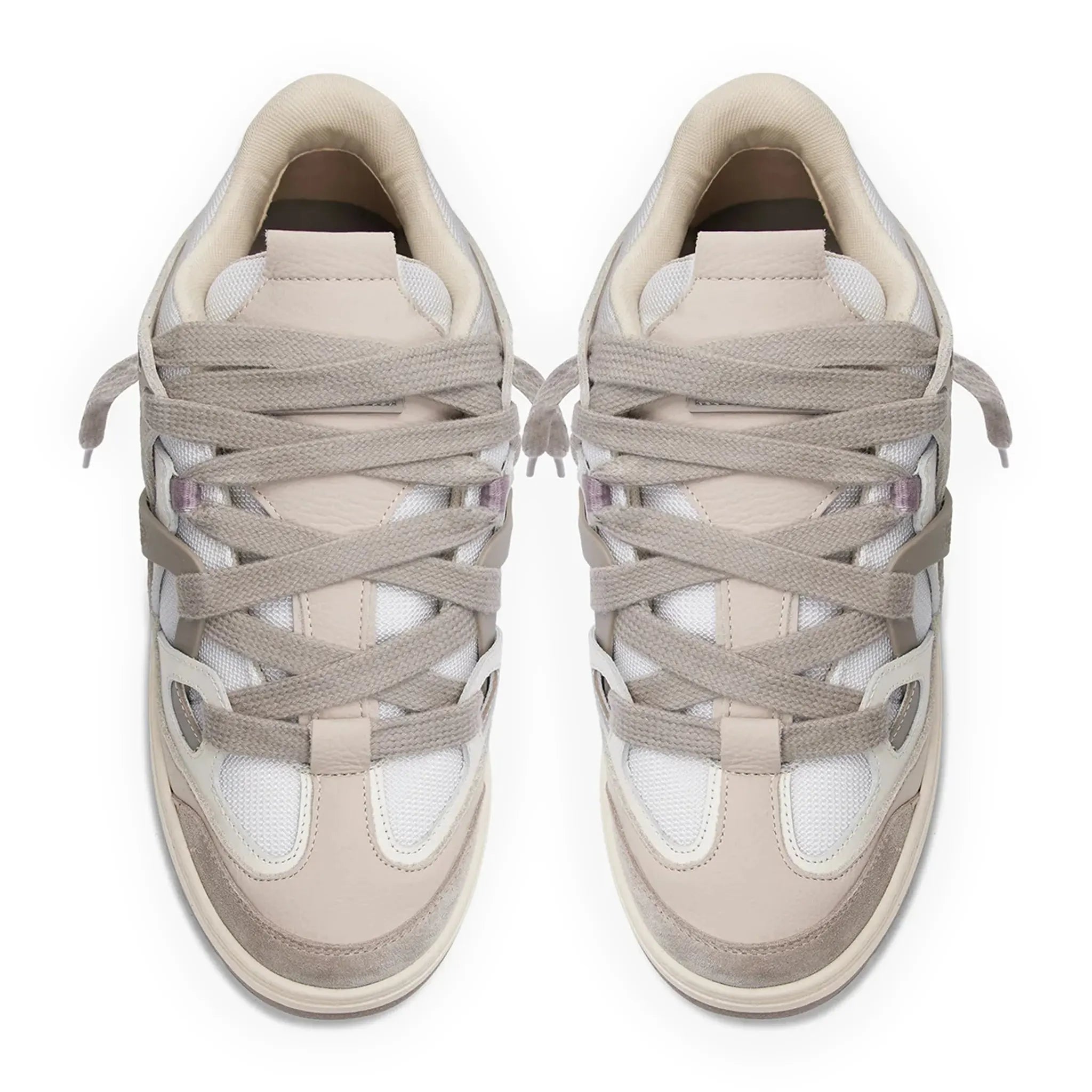 Top view of Represent Bully Panelled Canvas Washed Taupe Cashmere Sneakers MF9017-443