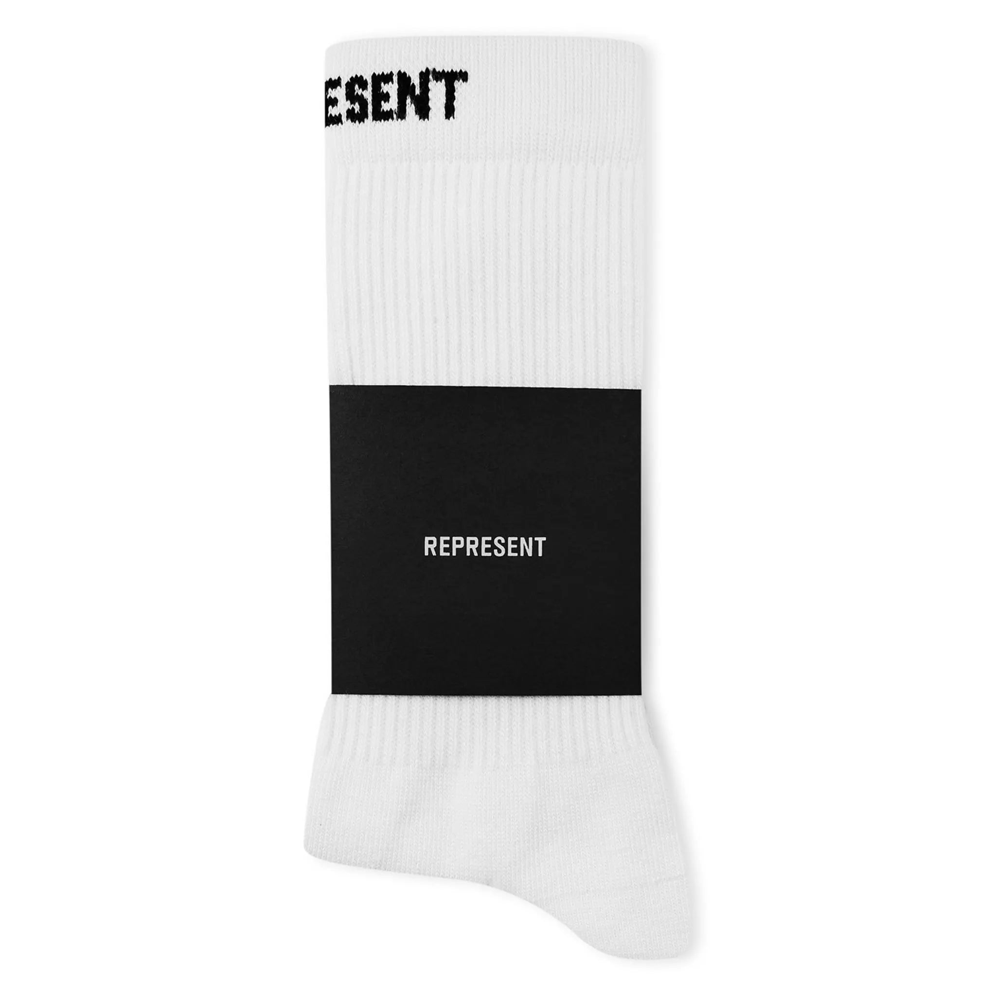 Front view of Represent Core White Sock