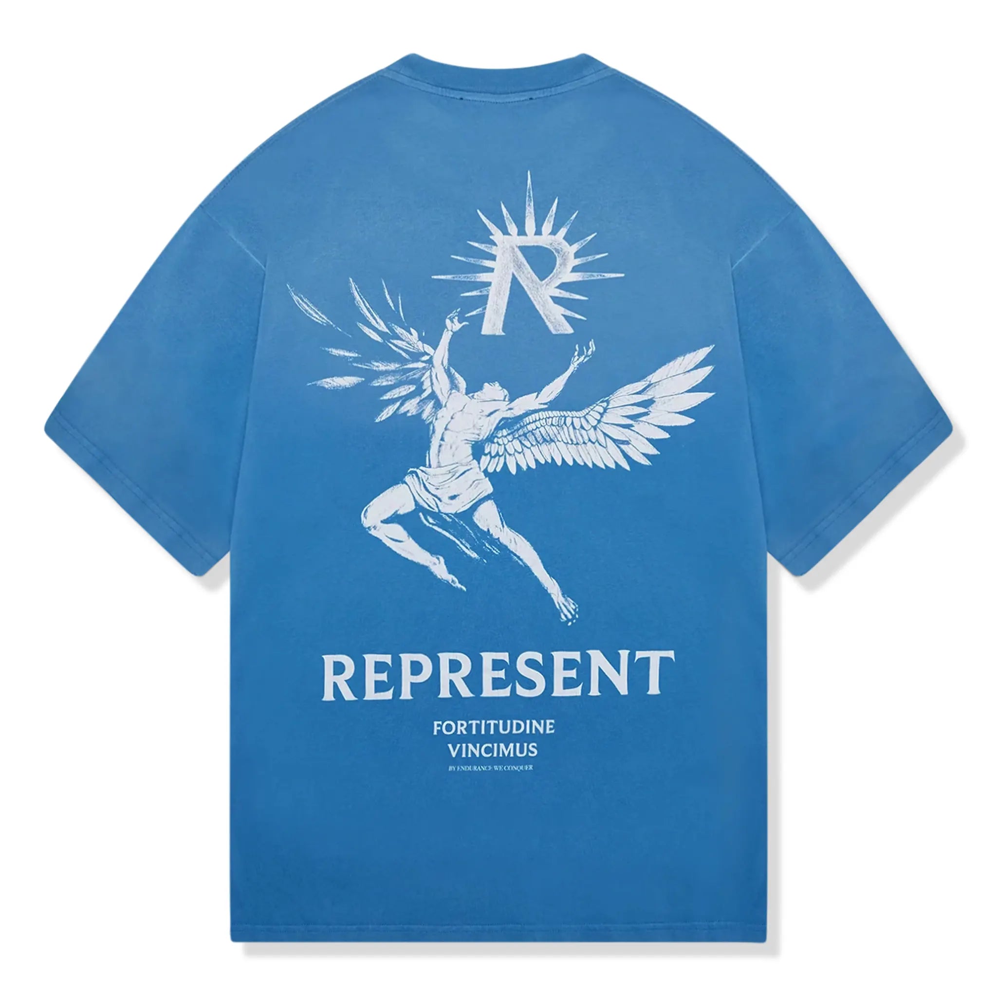 Back view of Represent Icarus Sky Blue T Shirt MLM467-432