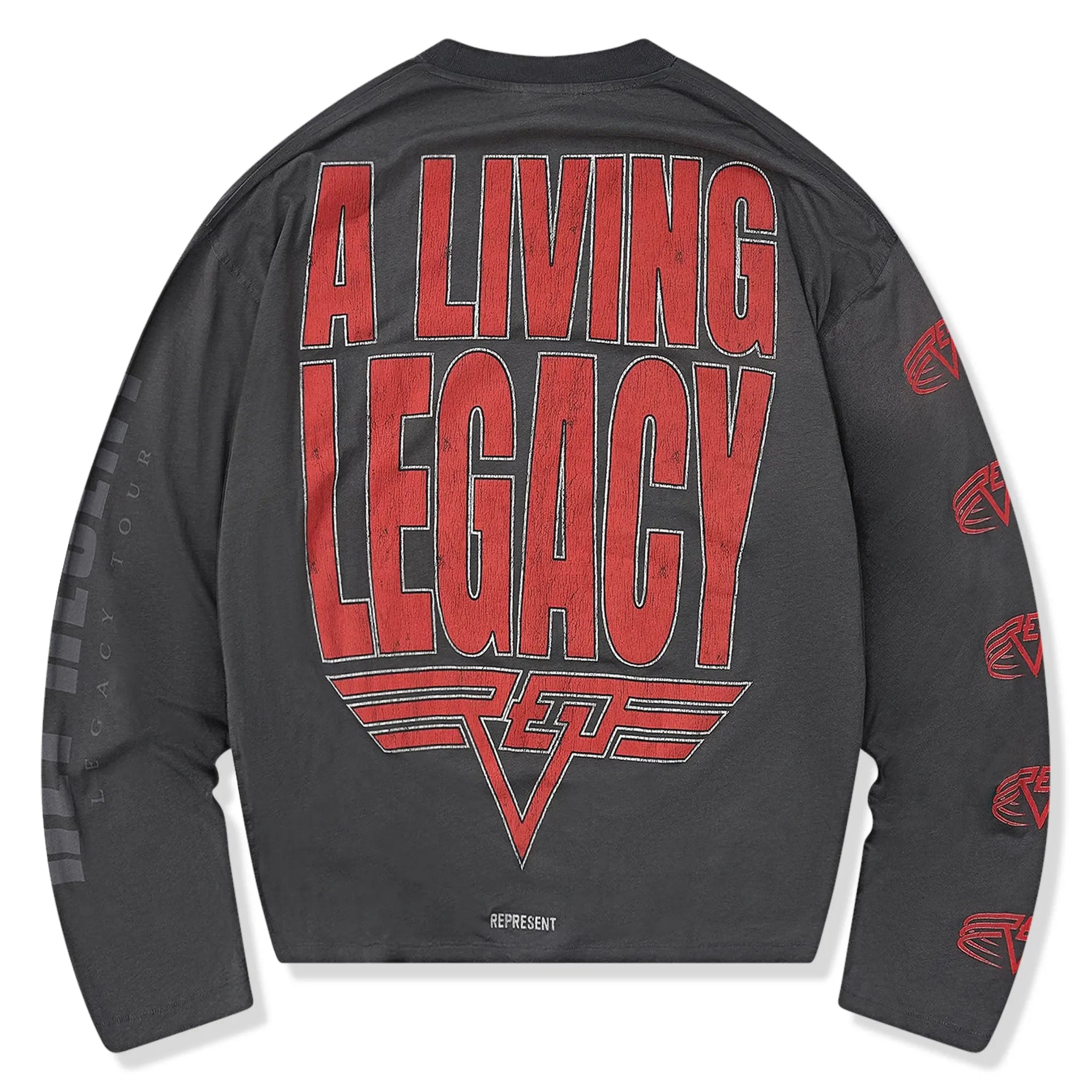 Back View of Represent Rep Legacy Ls Sun Fade Grey L/S T Shirt MLM100365-46