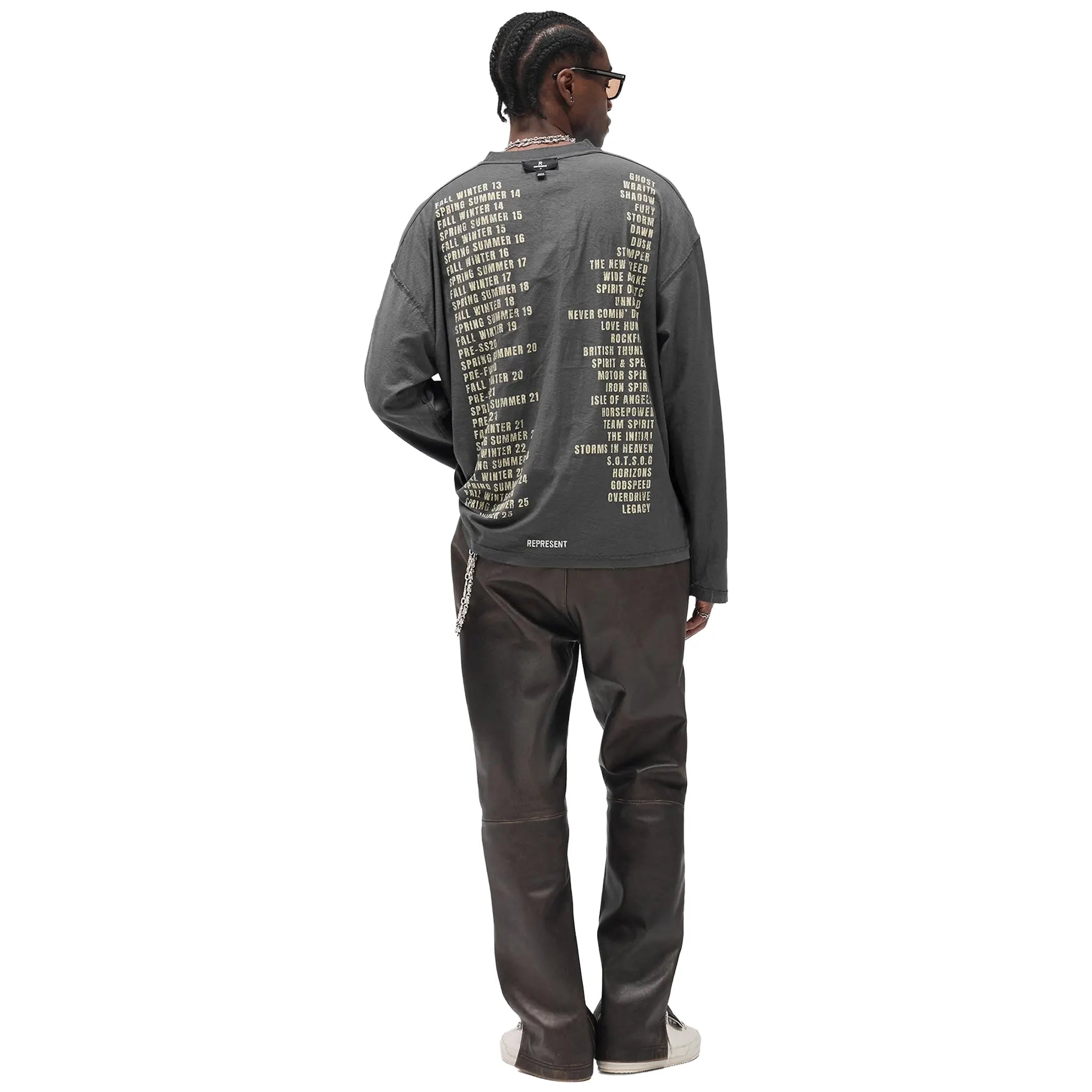 Back View of Represent Rep Legacy Ls Sun Fade Grey L/S T Shirt MLM100365-46