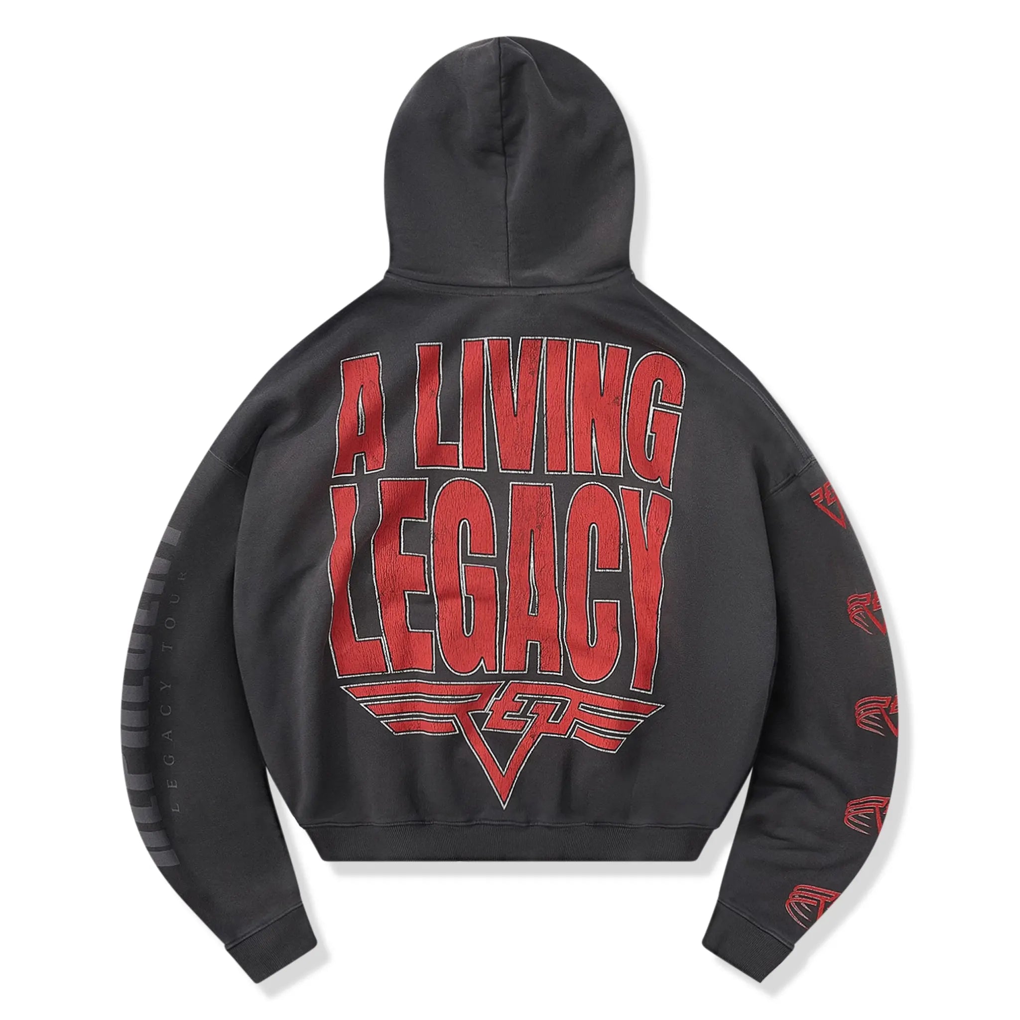 Back View of Represent Living Legacy Tour Reversible Grey Hoodie MLM100366-46
