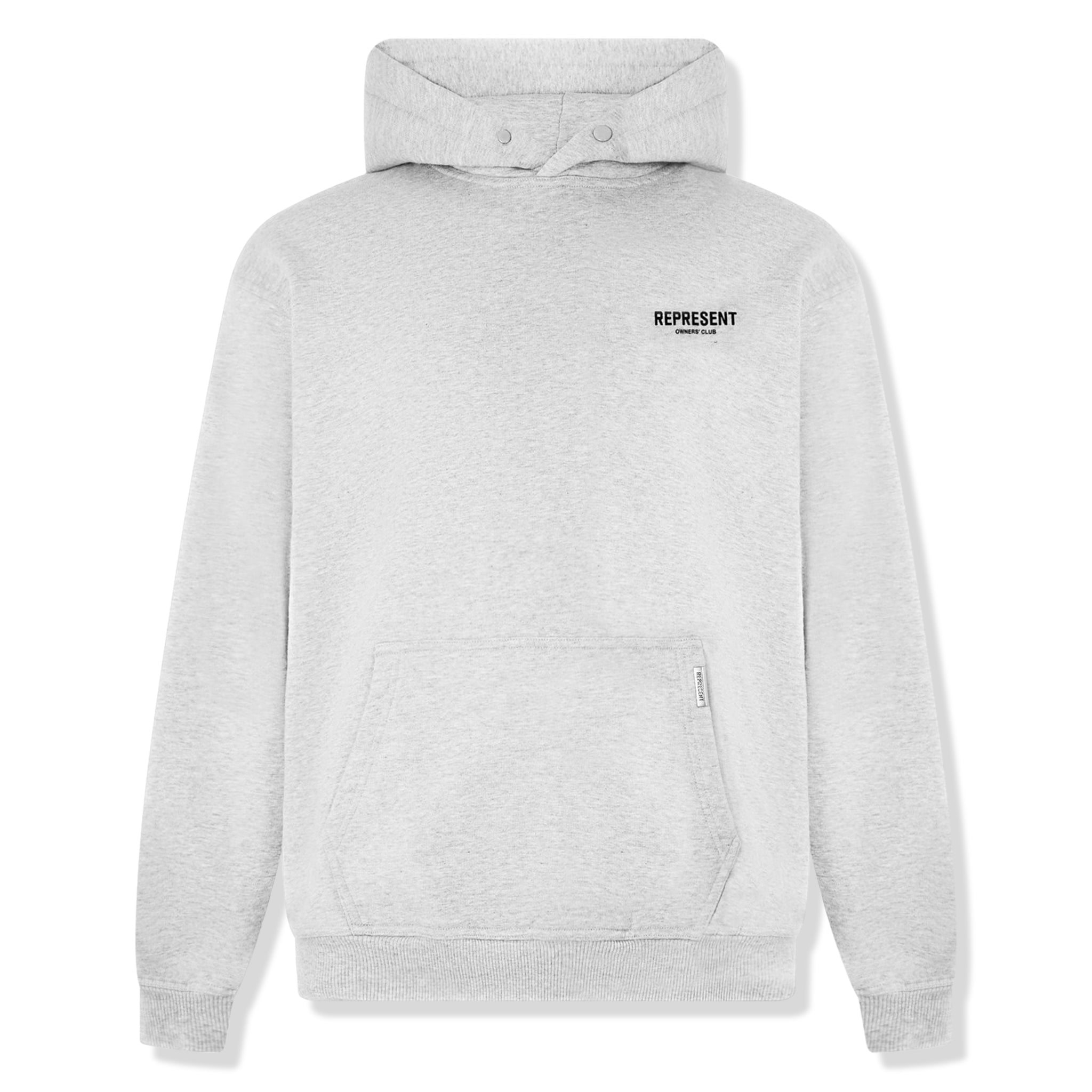 Front view of Represent Owners Club Ash Grey Hoodie M04153-302