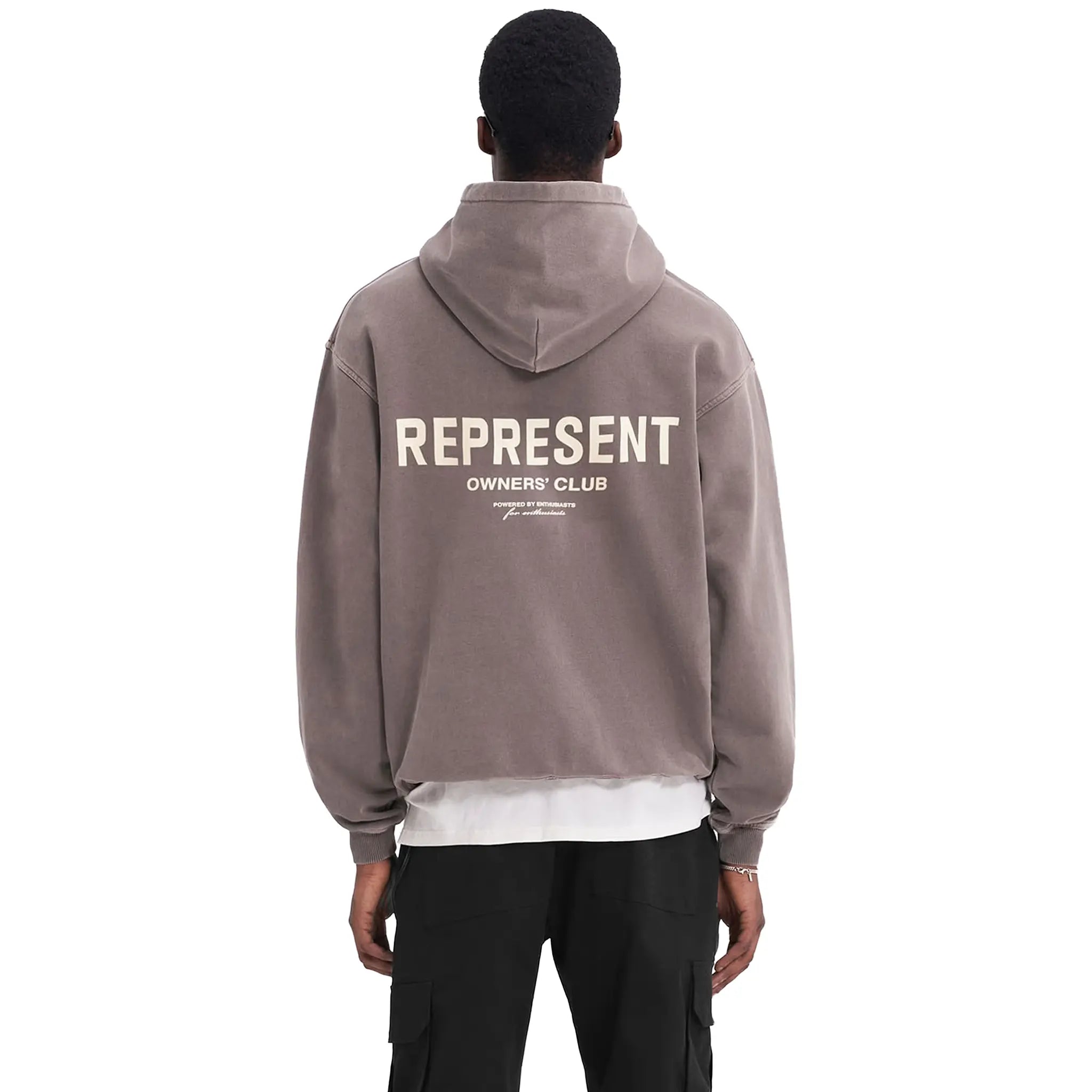 Back View of Represent Owners Club Fog Hoodie MH4004-292