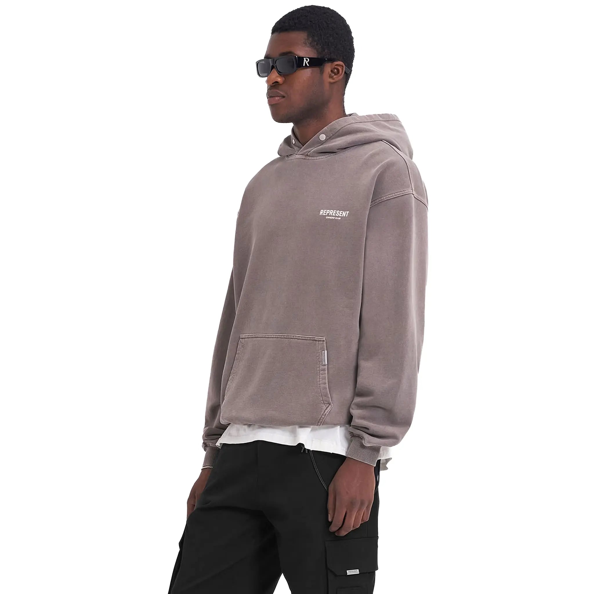 Front Side View of Represent Owners Club Fog Hoodie MH4004-292