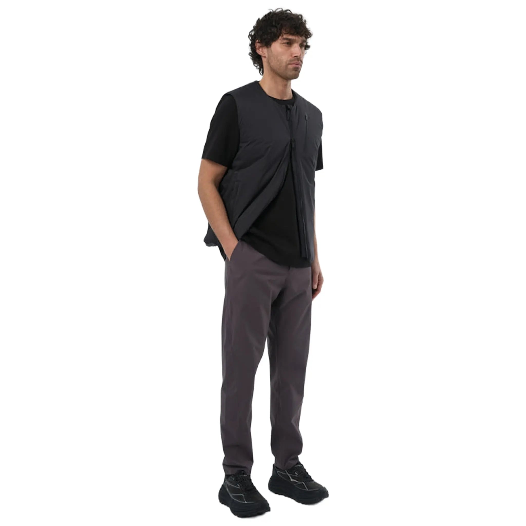 Front Side View of Reprimo Axion Tech Black T-Shirt