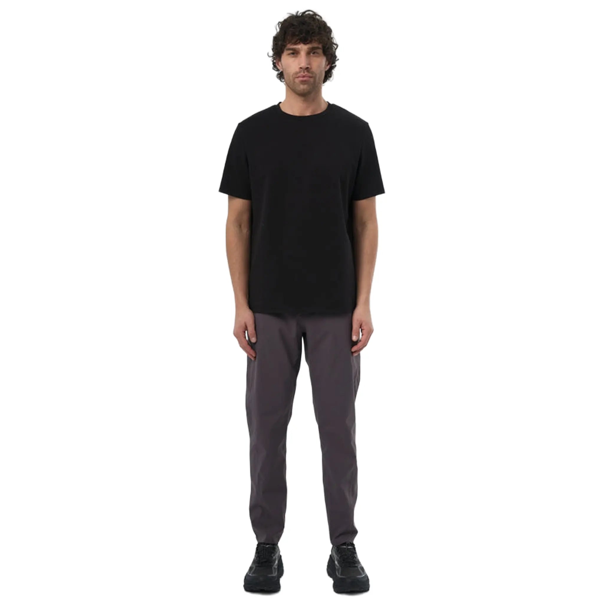 Front View of Reprimo Axion Tech Black T-Shirt