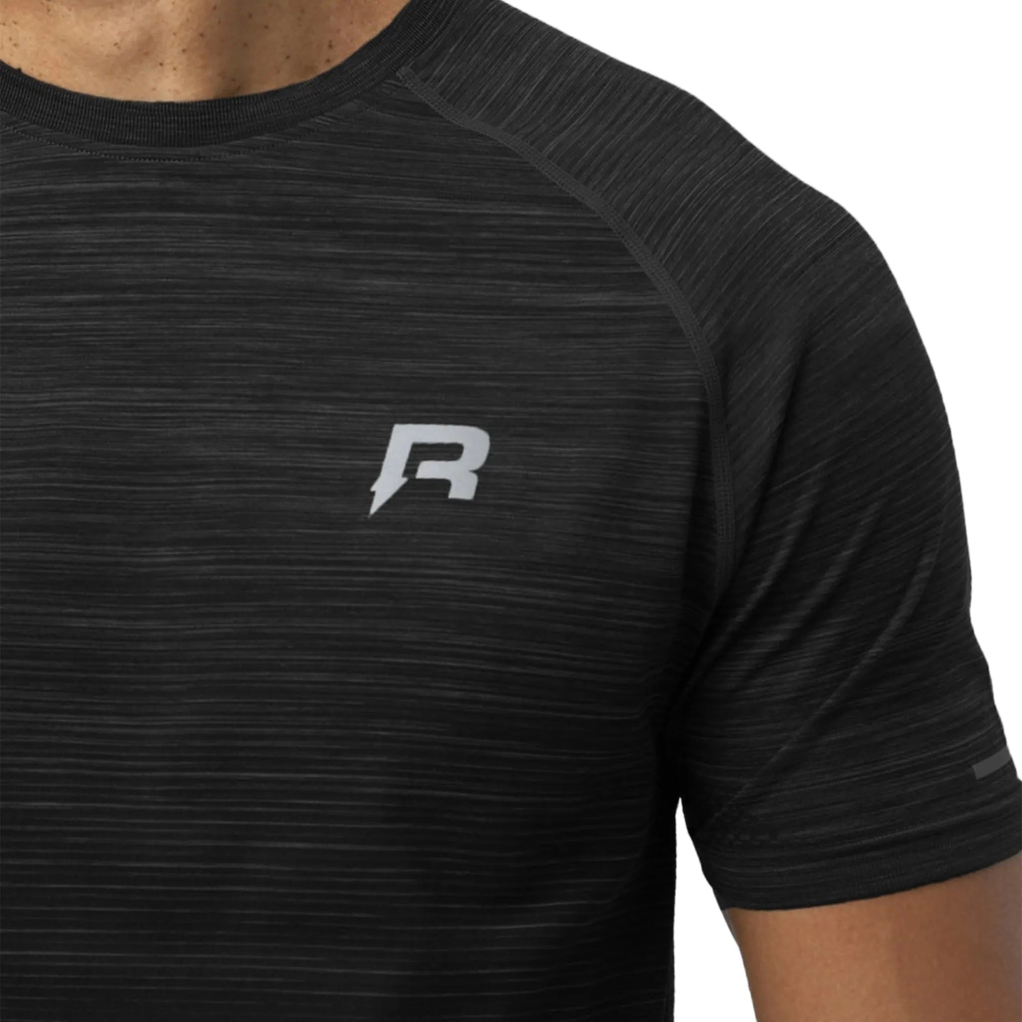 Detailed Front View of Reprimo Axis Black T-Shirt REP261-133
