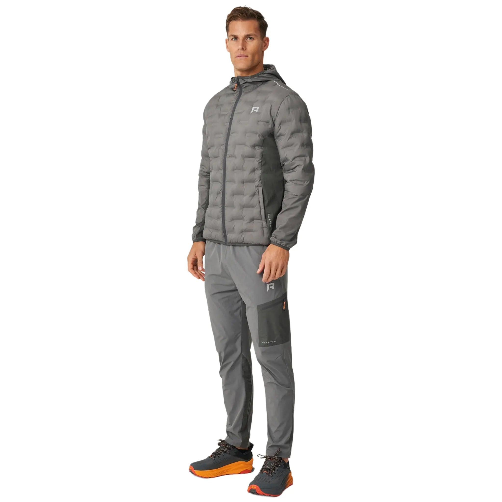 Model View of Reprimo Cell Hybrid Charcoal Slate Jacket  REP254-245