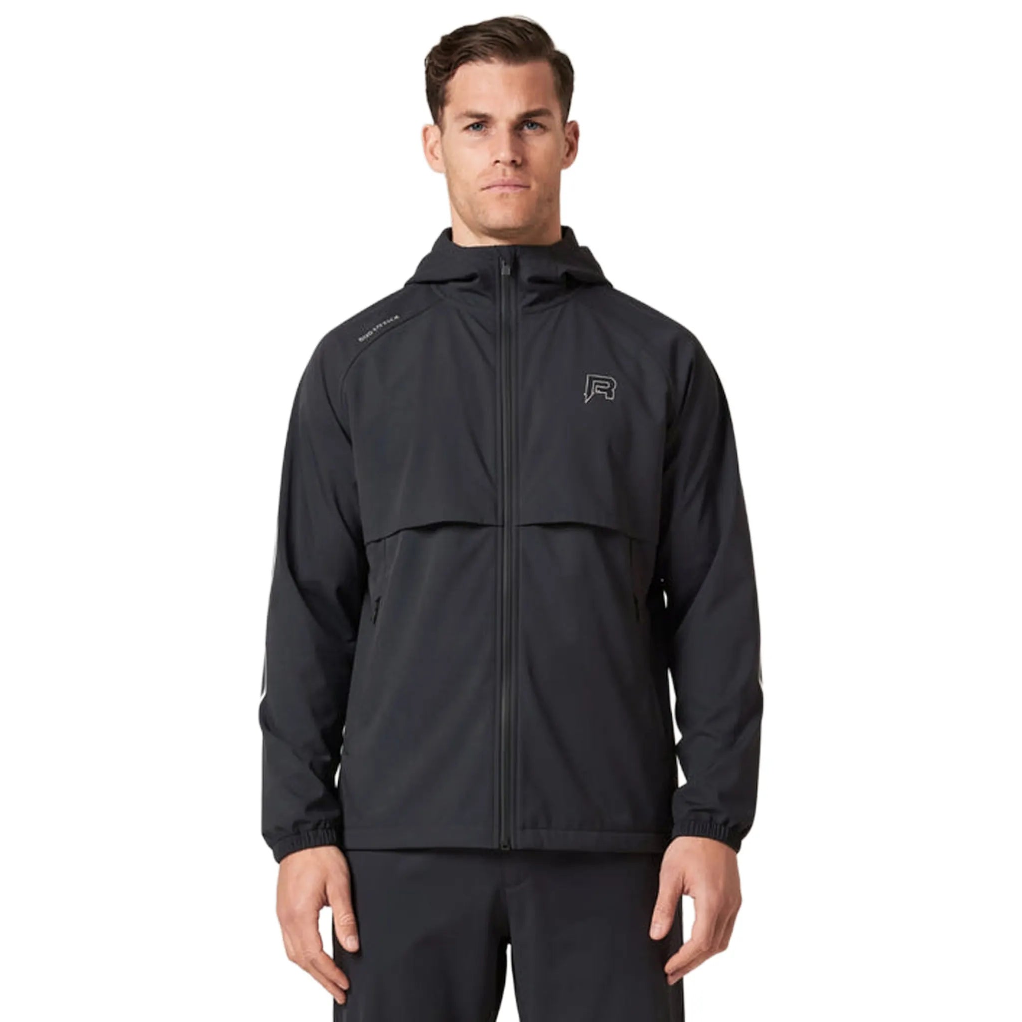 Front View of Reprimo Curve Black Onyx Windbreaker
