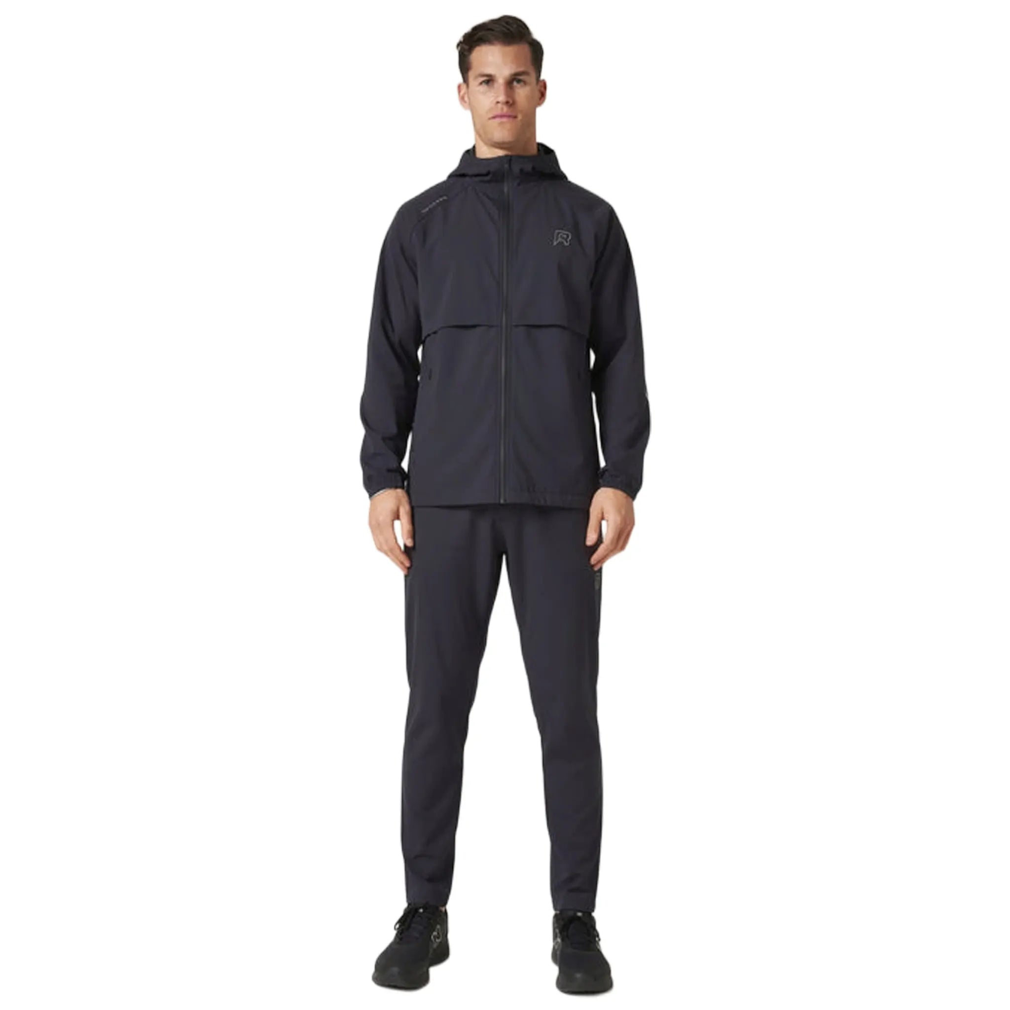 Front View of Reprimo Curve Black Onyx Windbreaker