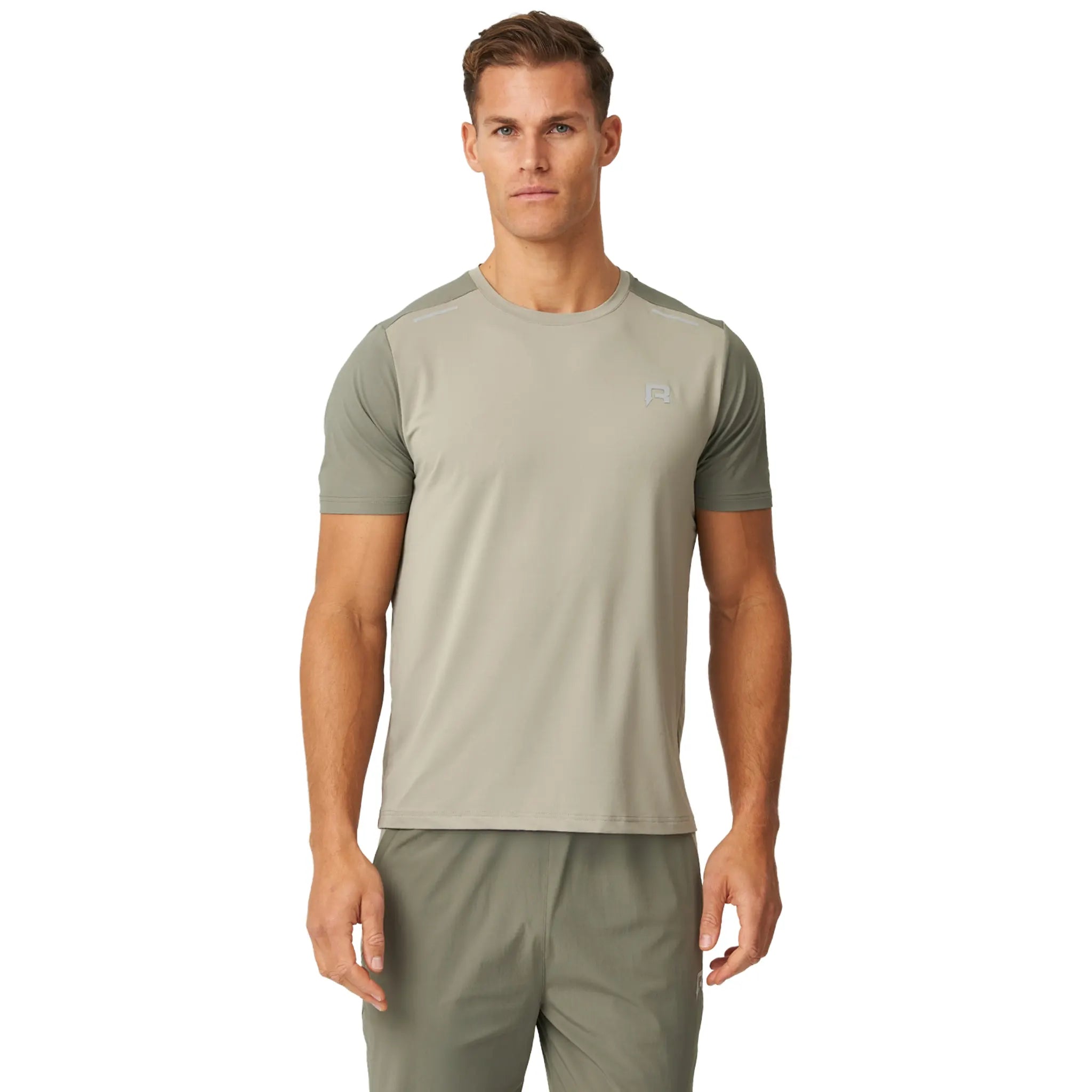 Front View of Reprimo Flight Khaki Sand T Shirt