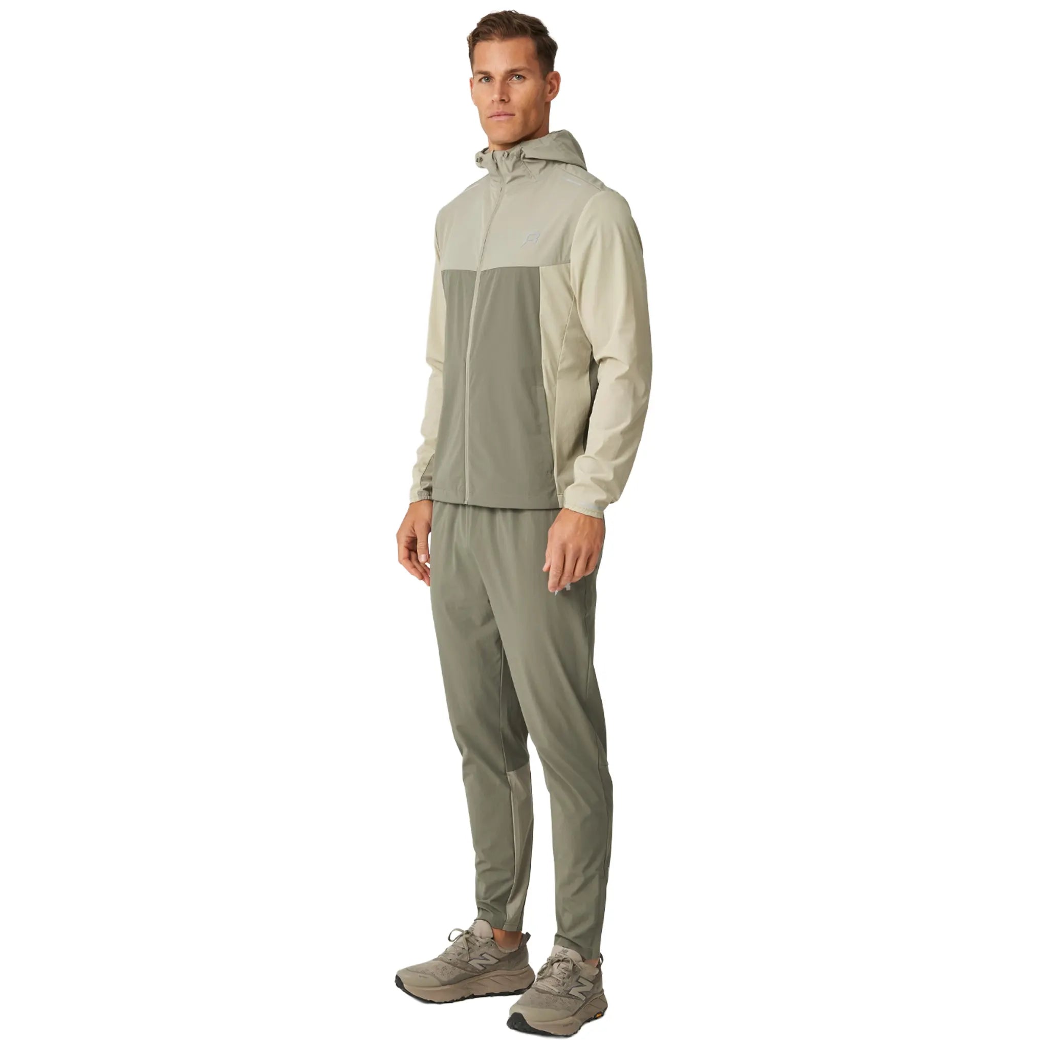 Front Side View of Reprimo Flight Khaki Sand Windbreaker